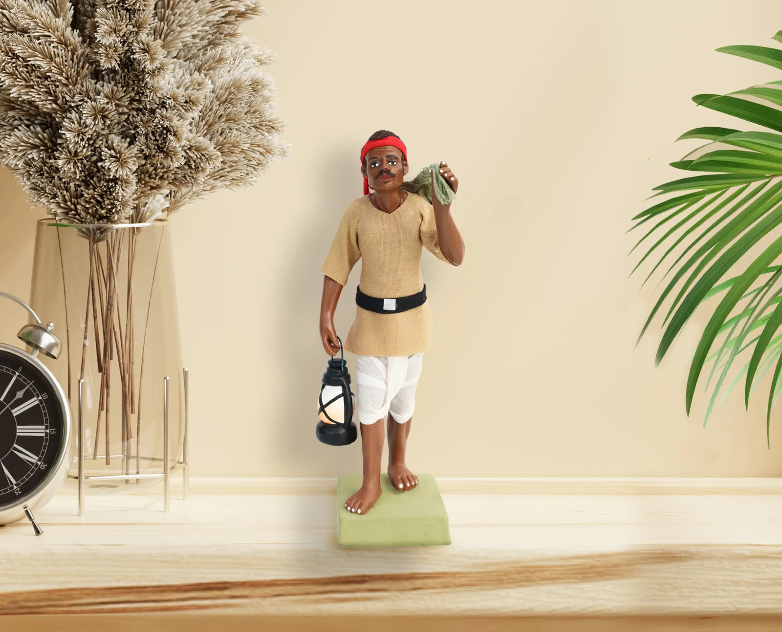 Indian Postman Daakiya | Handmade Terracotta Clay Figurine | Standing Human Figure Idols