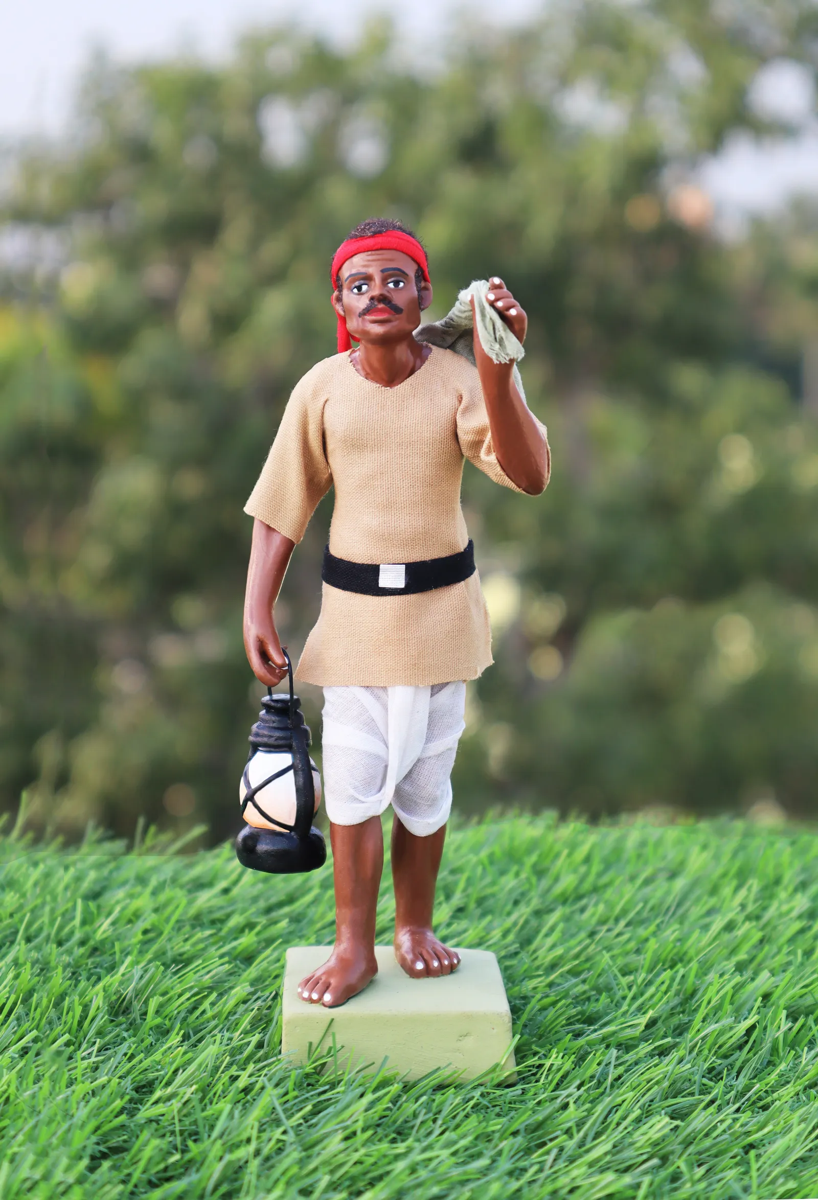 Indian Postman Daakiya | Handmade Terracotta Clay Figurine | Standing Human Figure Idols