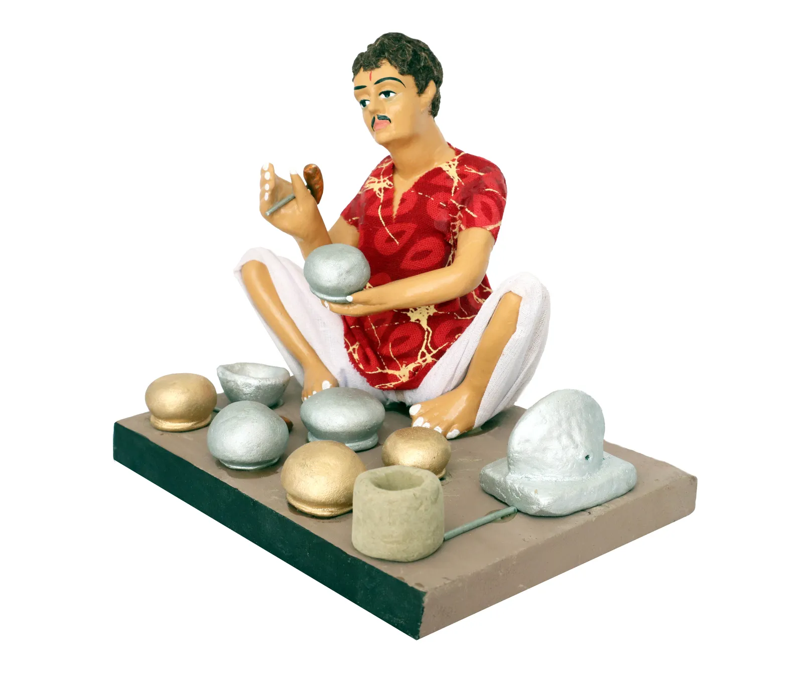Kitchen Utensils Maker - Handmade Terracotta Clay Figurine | Basic Sitting Human Figure Idol