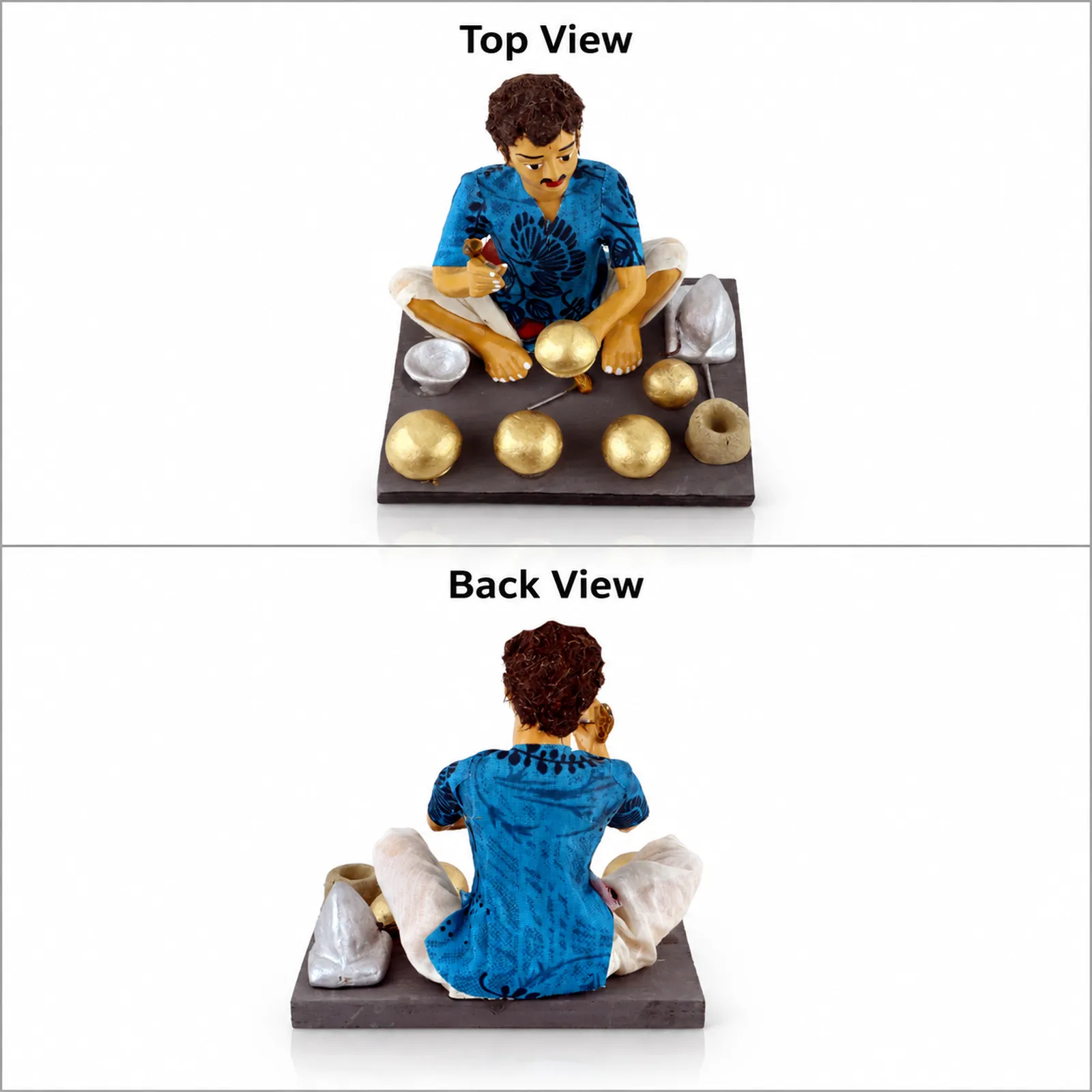 Kitchen Utensils Maker - Handmade Terracotta Clay Figurine | Basic Sitting Human Figure Idol