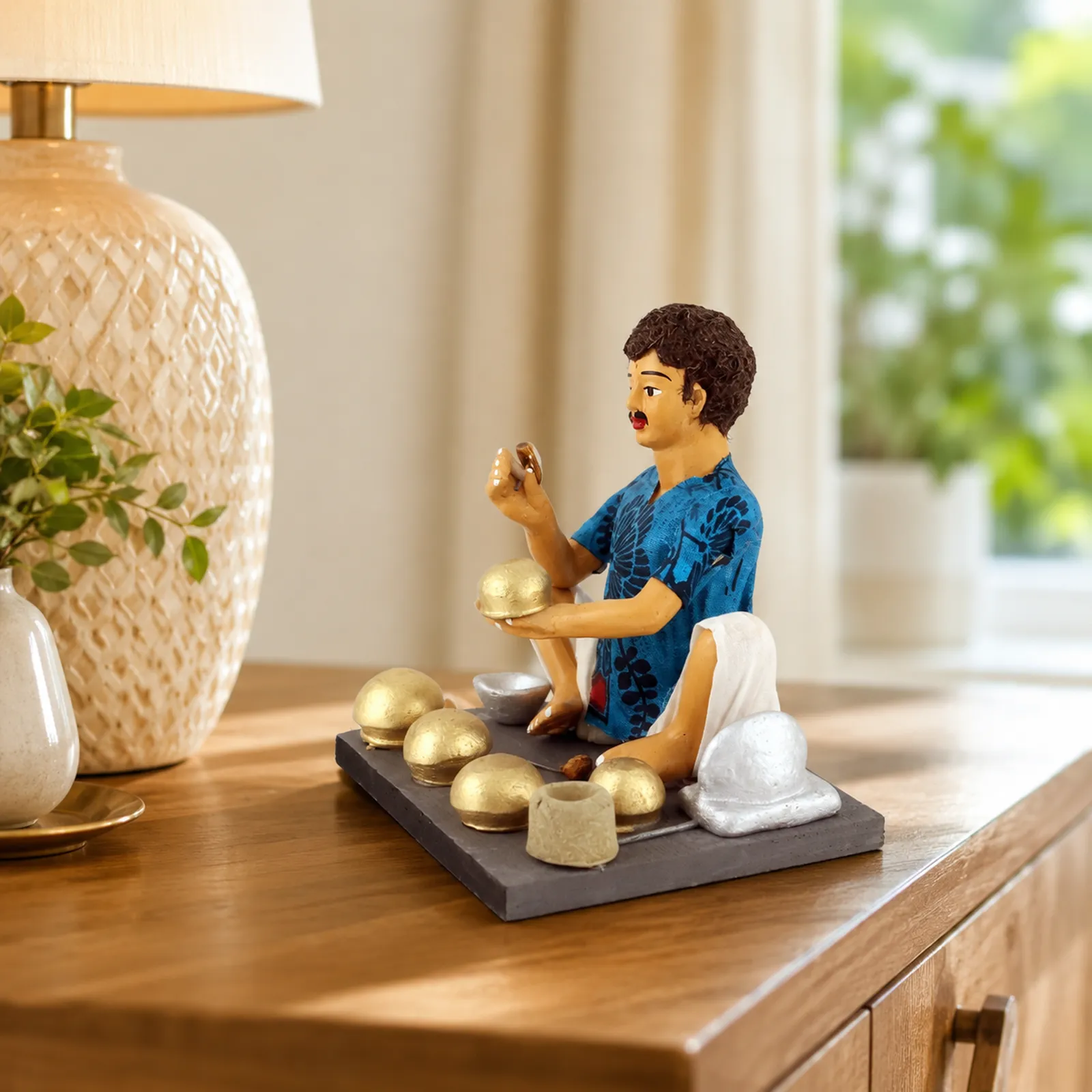 Kitchen Utensils Maker - Handmade Terracotta Clay Figurine | Basic Sitting Human Figure Idol