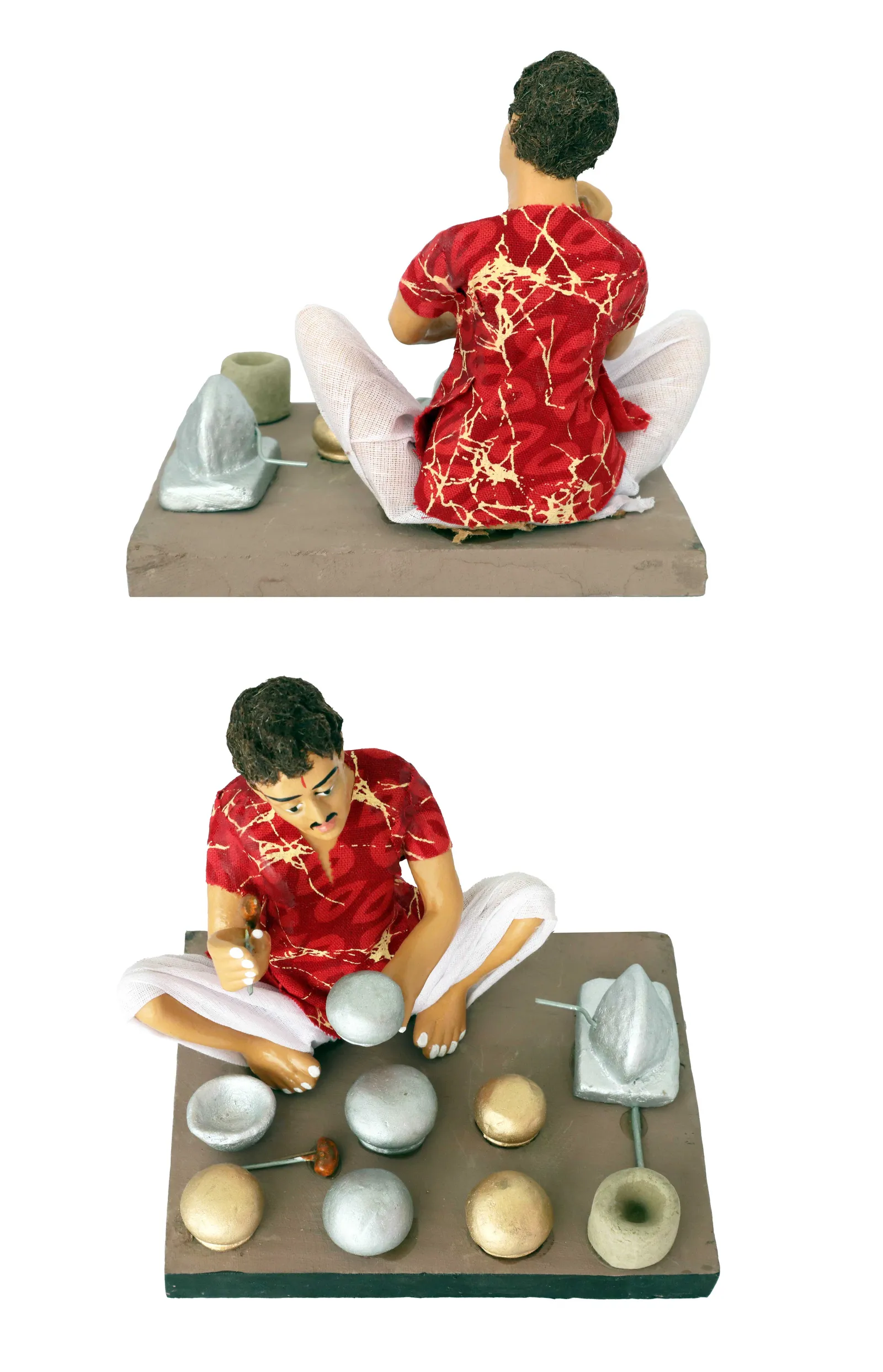 Kitchen Utensils Maker - Handmade Terracotta Clay Figurine | Basic Sitting Human Figure Idol