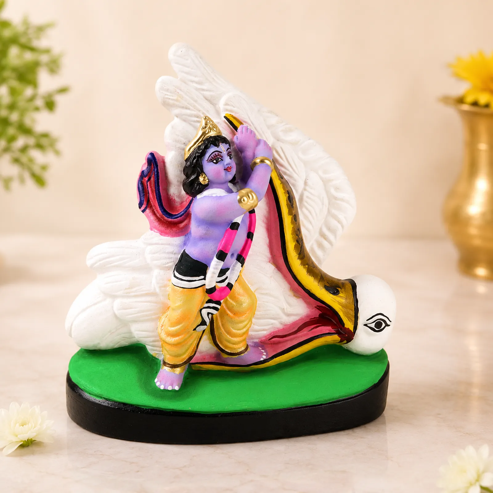 Krishna's Bakasur Vadh - Clay Terracotta Idol | Spiritual and Cultural Art