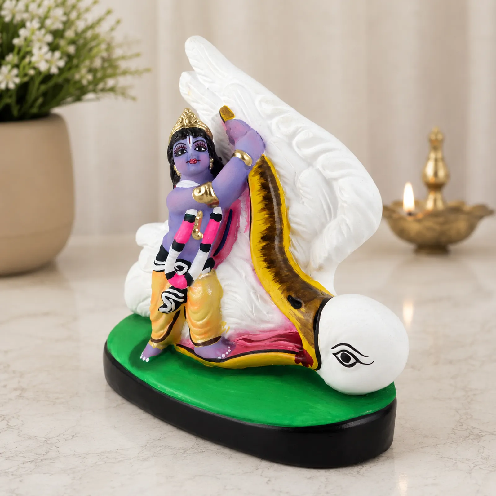 Krishna's Bakasur Vadh - Clay Terracotta Idol | Spiritual and Cultural Art