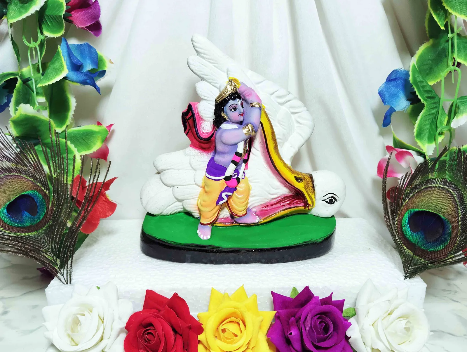 Krishna's Bakasur Vadh - Clay Terracotta Idol | Spiritual and Cultural Art