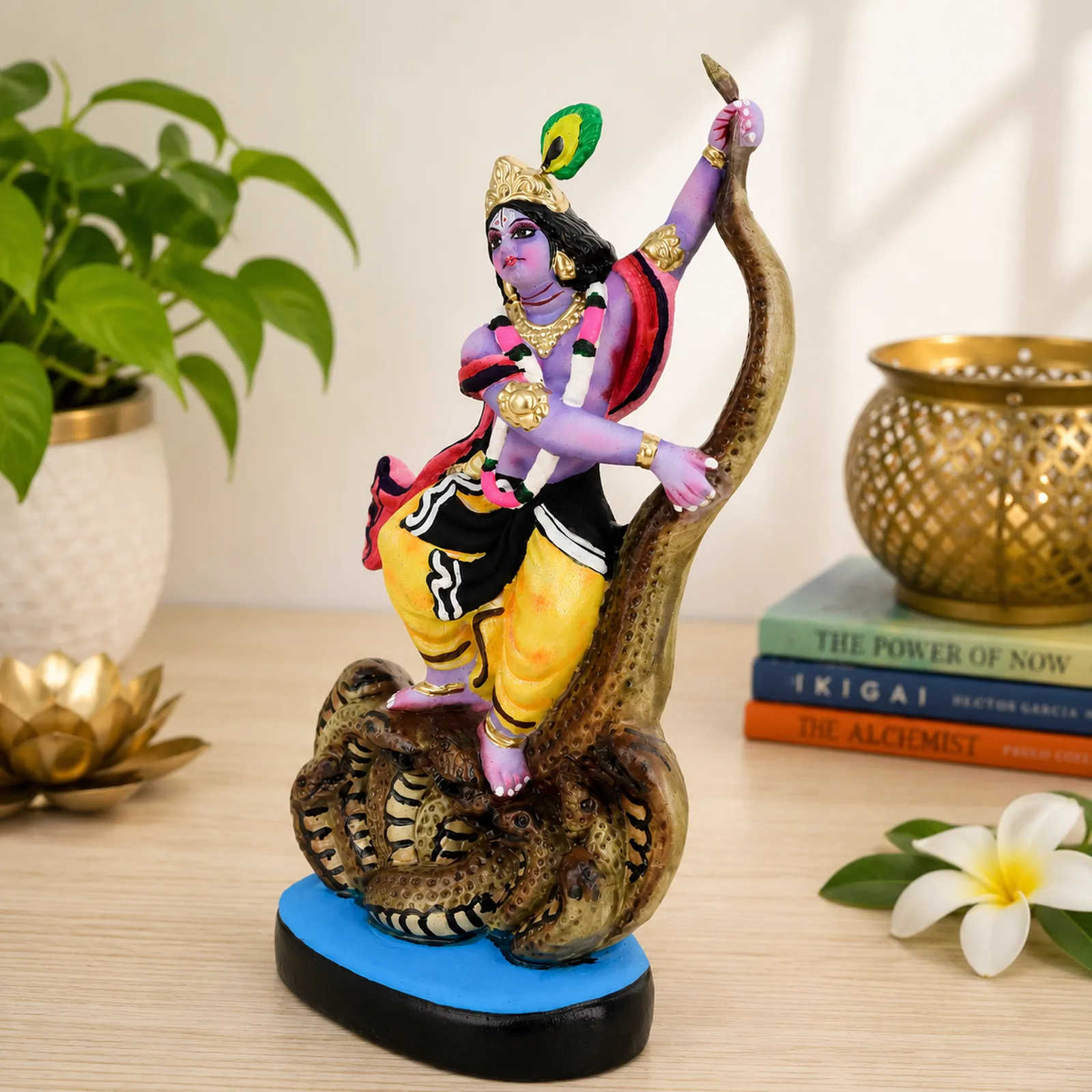 Krishna's Kaliya Naag Daman - Clay Terracotta Idol | Spiritual and Cultural Art