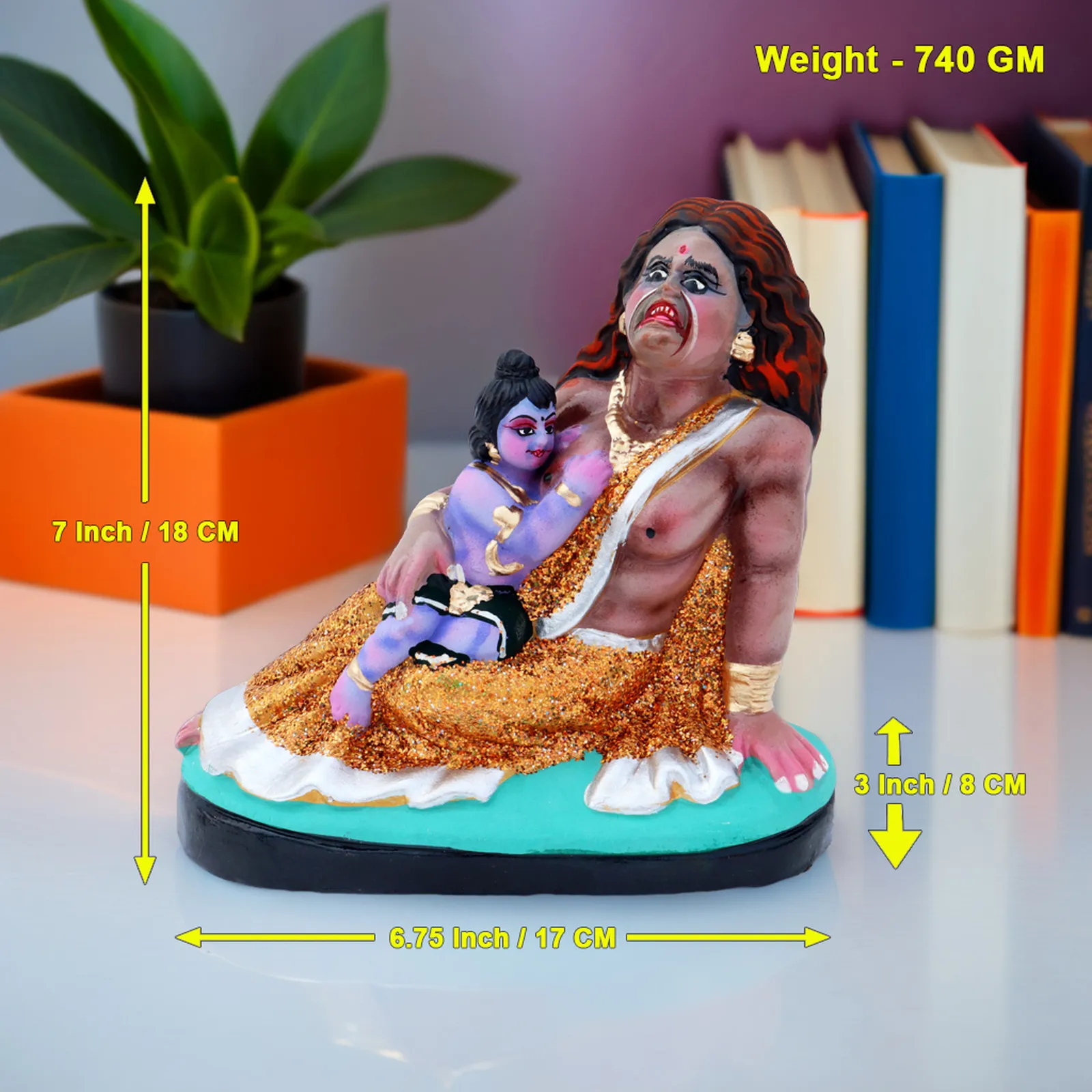 Krishna's Putna Vadh - Clay Terracotta Idol | Spiritual and Cultural Art