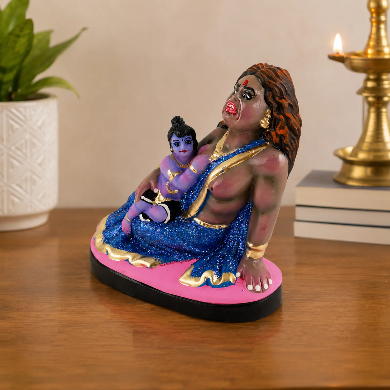 Krishna's Putna Vadh - Clay Terracotta Idol | Spiritual and Cultural Art