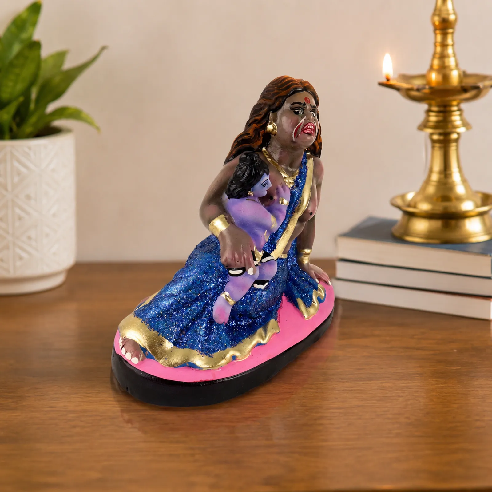 Krishna's Putna Vadh - Clay Terracotta Idol | Spiritual and Cultural Art