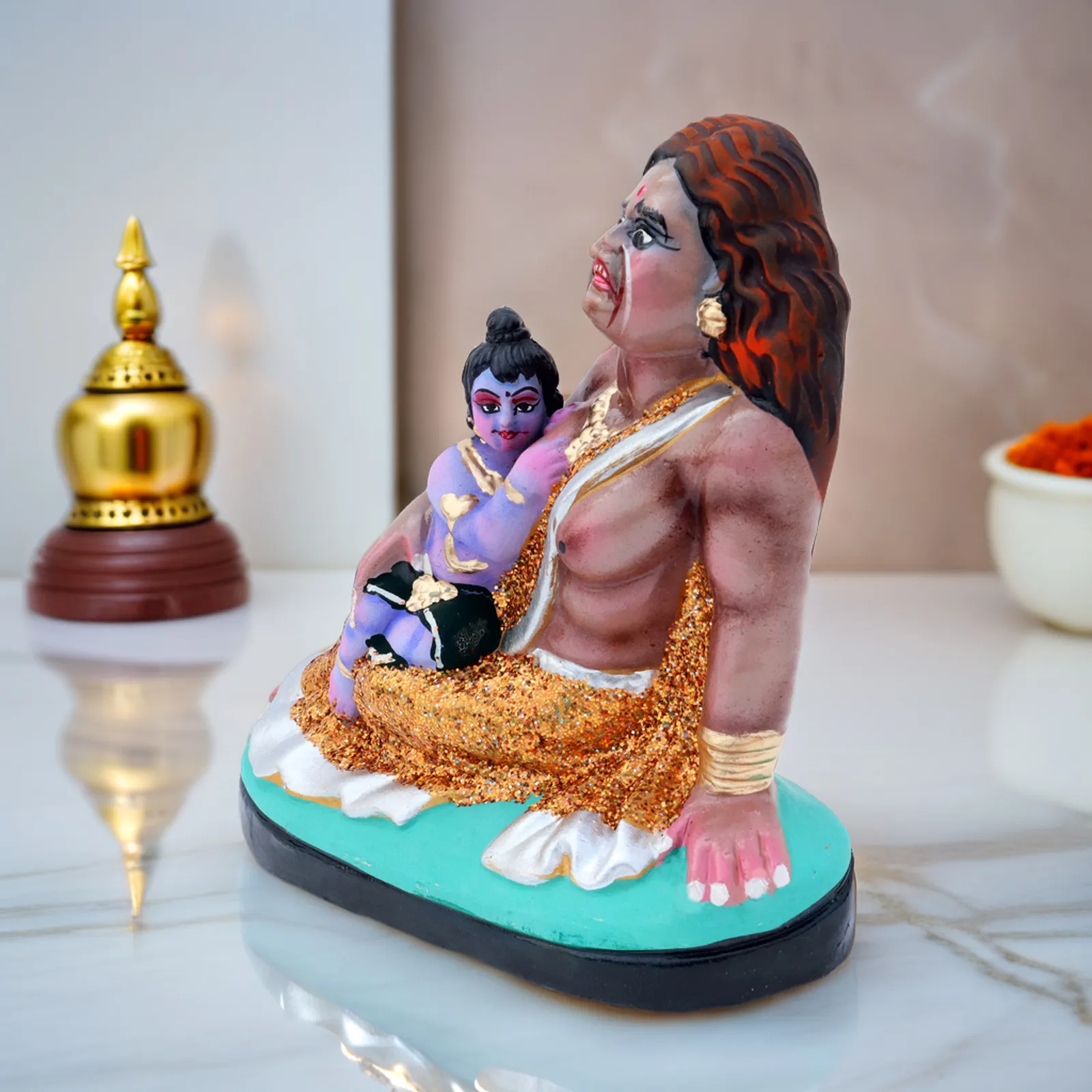 Krishna's Putna Vadh - Clay Terracotta Idol | Spiritual and Cultural Art