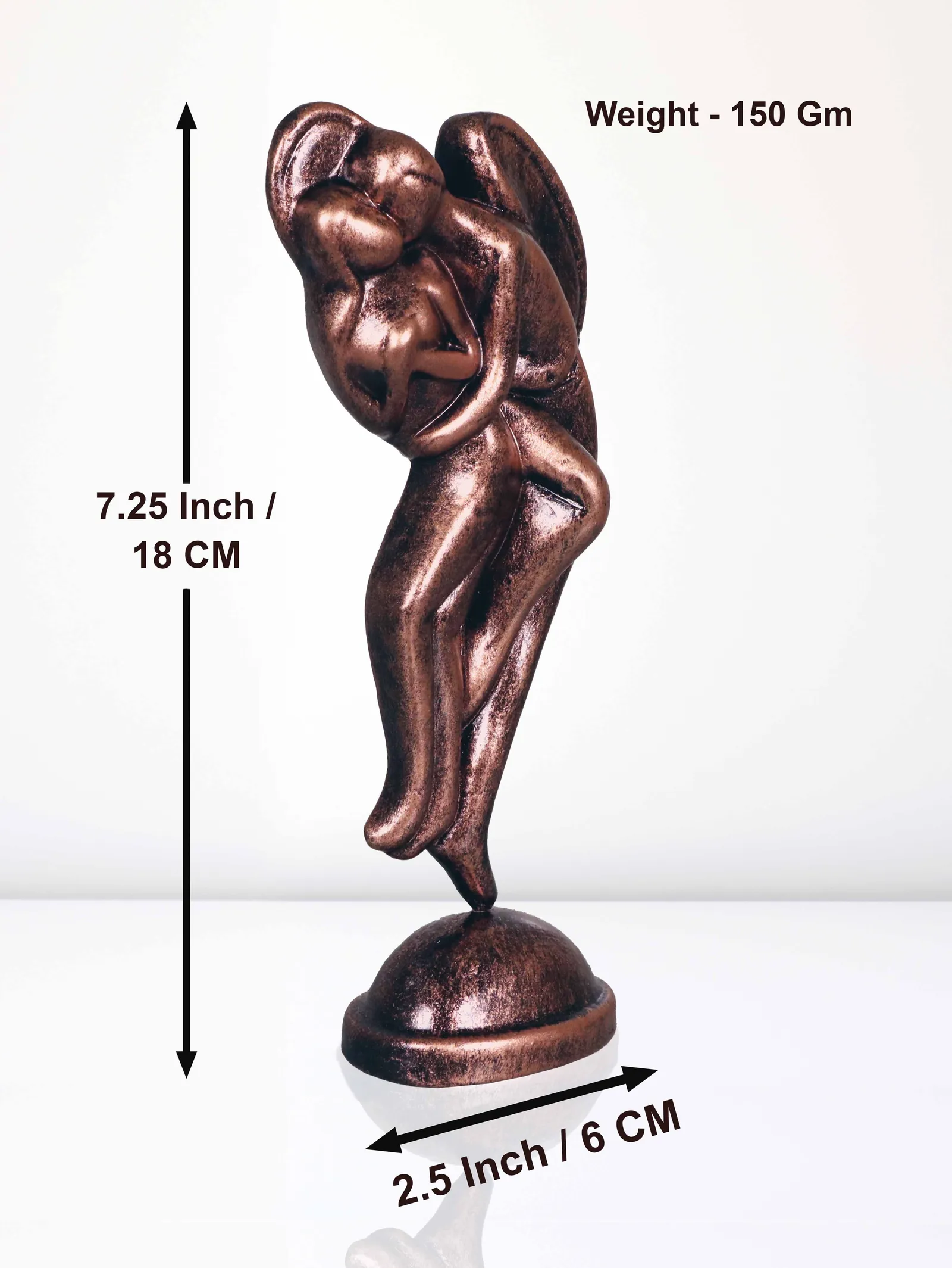 Love Angels Couple - Metallic Bronze | Handmade Terracotta Clay Figurine | Abstract Terracotta Showpieces