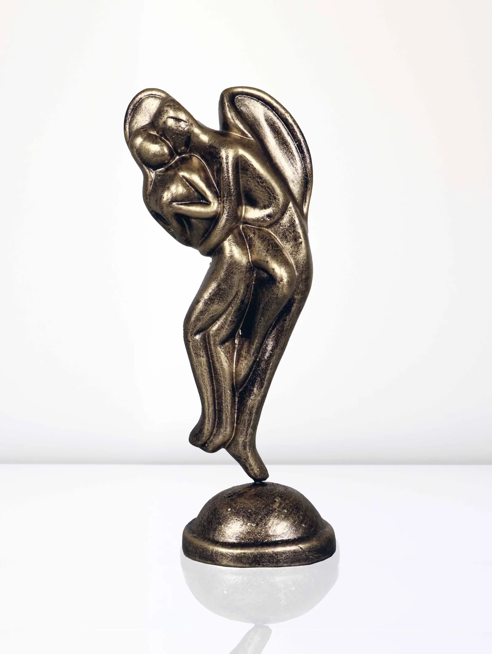 Love Angels Couple - Metallic Golden | Handmade Terracotta Clay Figurine | Abstract Terracotta Showpieces