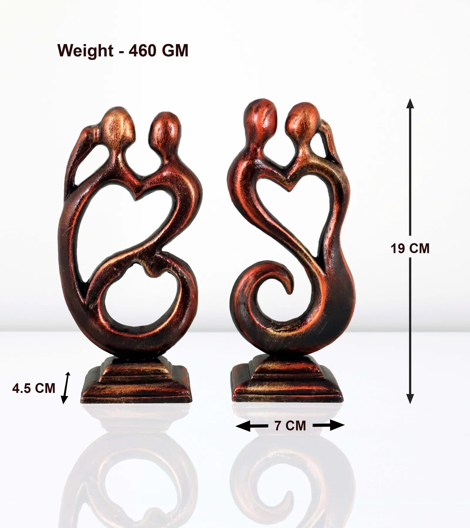 Love Couple - Metallic Bronze | Handmade Terracotta Clay Figurine | Abstract Terracotta Showpieces