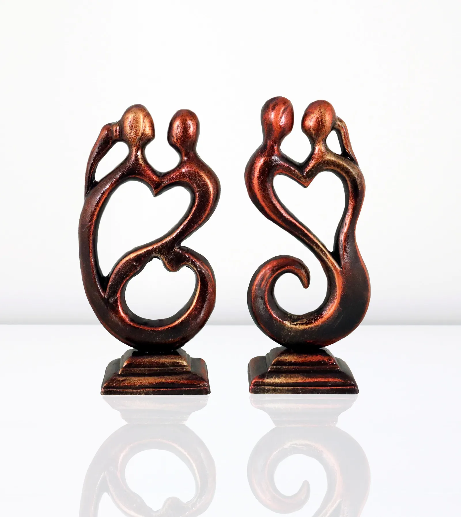 Love Couple - Metallic Bronze | Handmade Terracotta Clay Figurine | Abstract Terracotta Showpieces