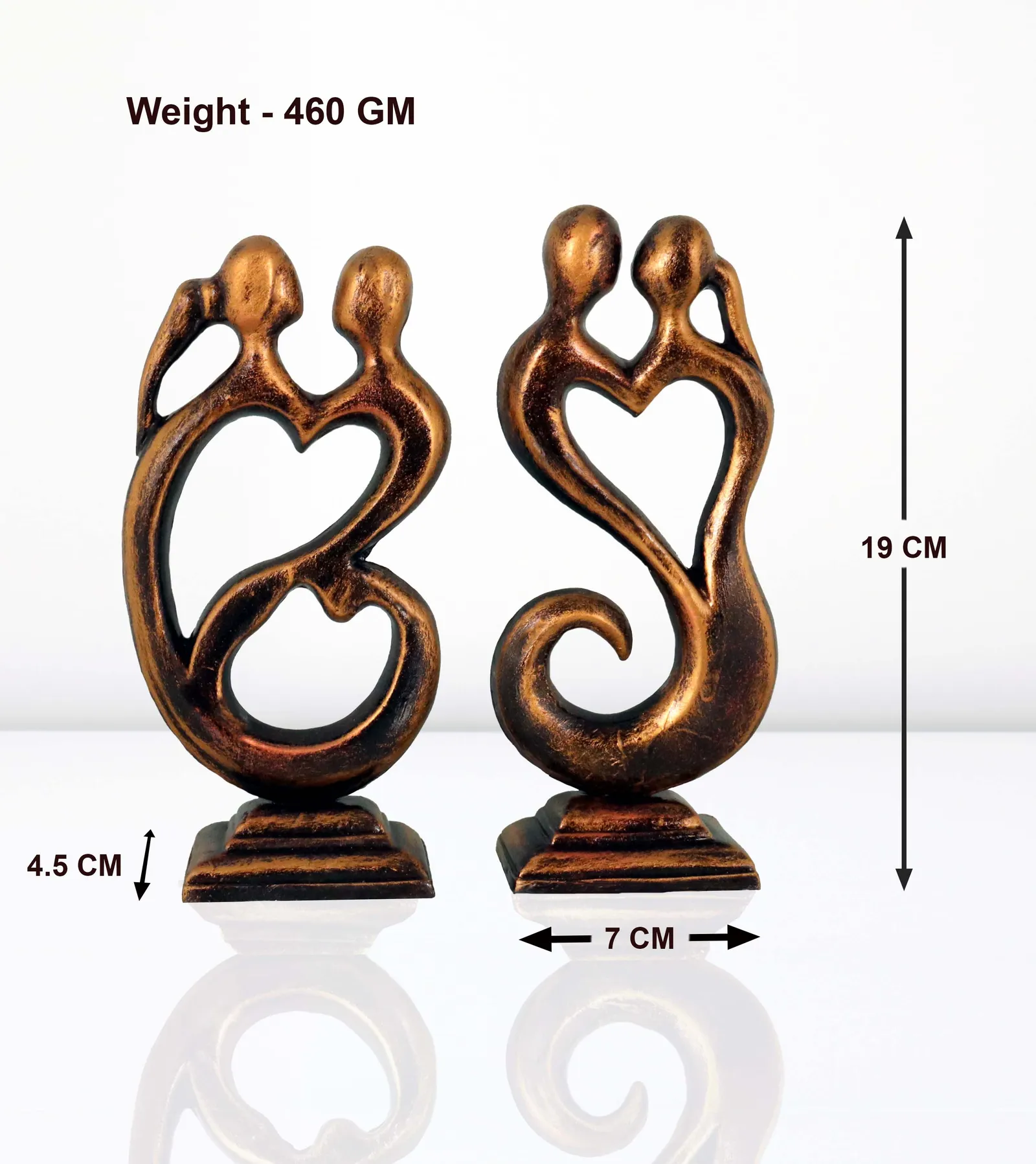 Love Couple - Sunset Golden | Handmade Terracotta Clay Figurine | Abstract Terracotta Showpieces