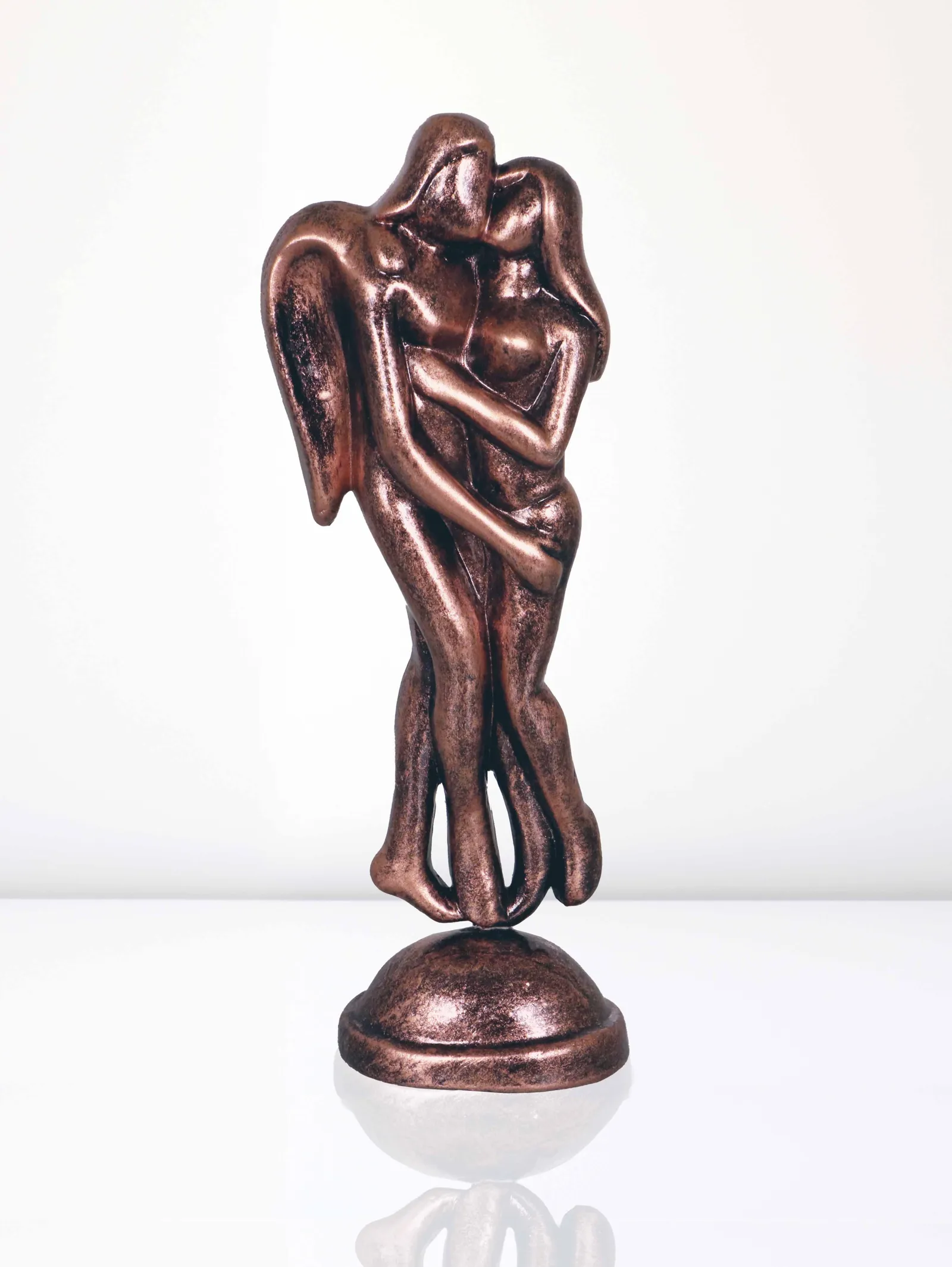 Loving Angels - Metallic Bronze | Handmade Terracotta Clay Figurine | Abstract Terracotta Showpieces