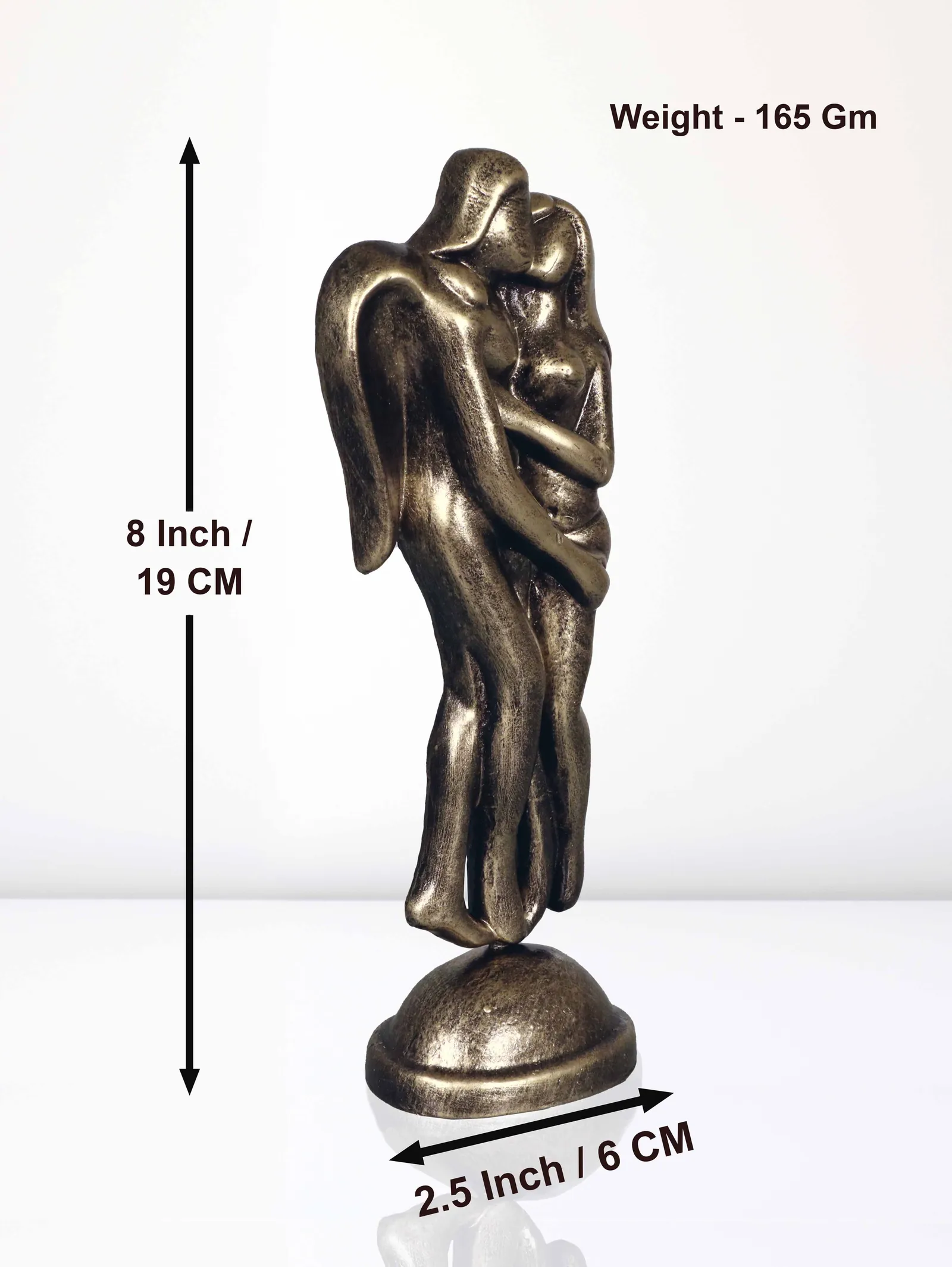 Loving Angels - Metallic Golden | Handmade Terracotta Clay Figurine | Abstract Terracotta Showpieces