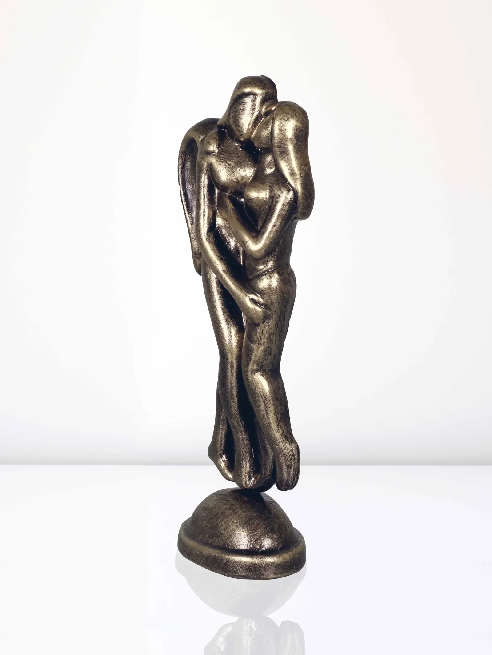 Loving Angels - Metallic Golden | Handmade Terracotta Clay Figurine | Abstract Terracotta Showpieces