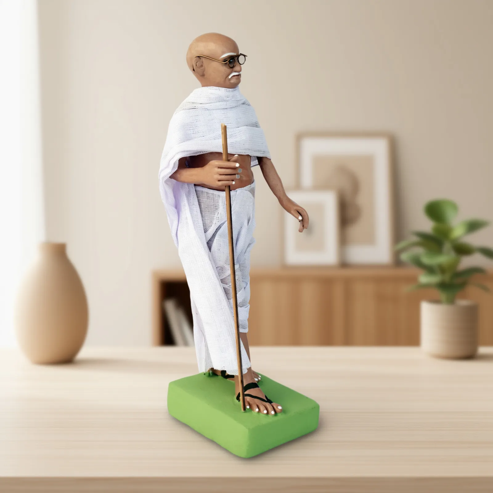 Mahatma Gandhi | Handmade Terracotta Clay Figurine | Standing Human Figure Idols