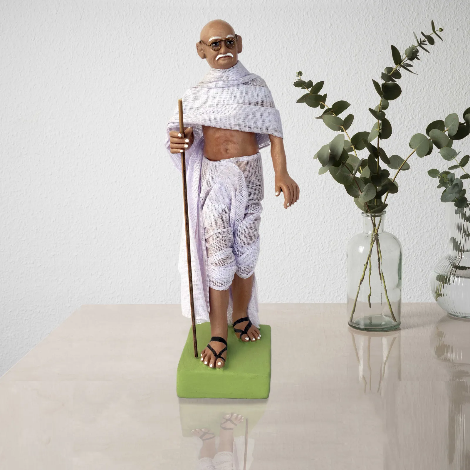 Mahatma Gandhi | Handmade Terracotta Clay Figurine | Standing Human Figure Idols