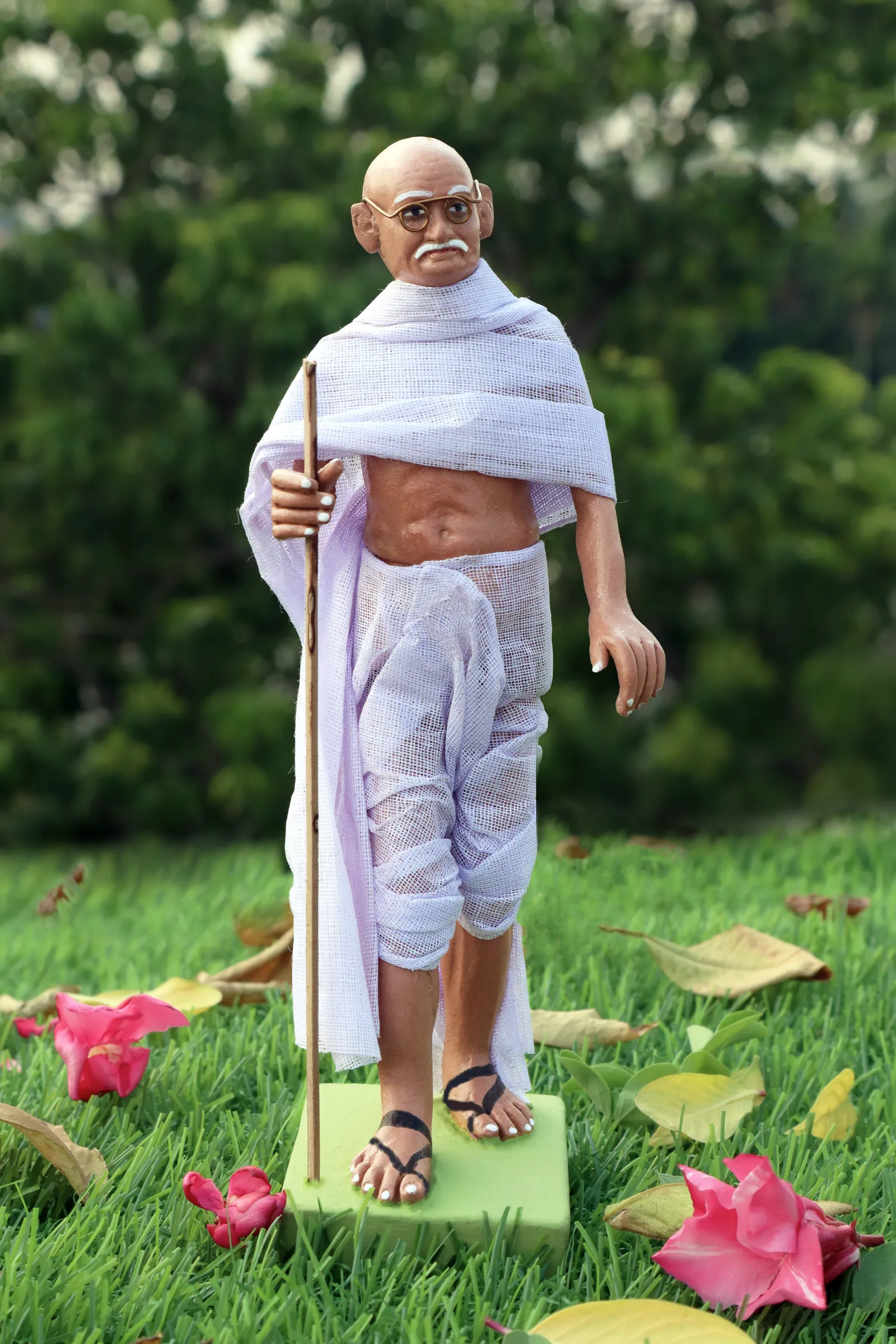 Mahatma Gandhi | Handmade Terracotta Clay Figurine | Standing Human Figure Idols