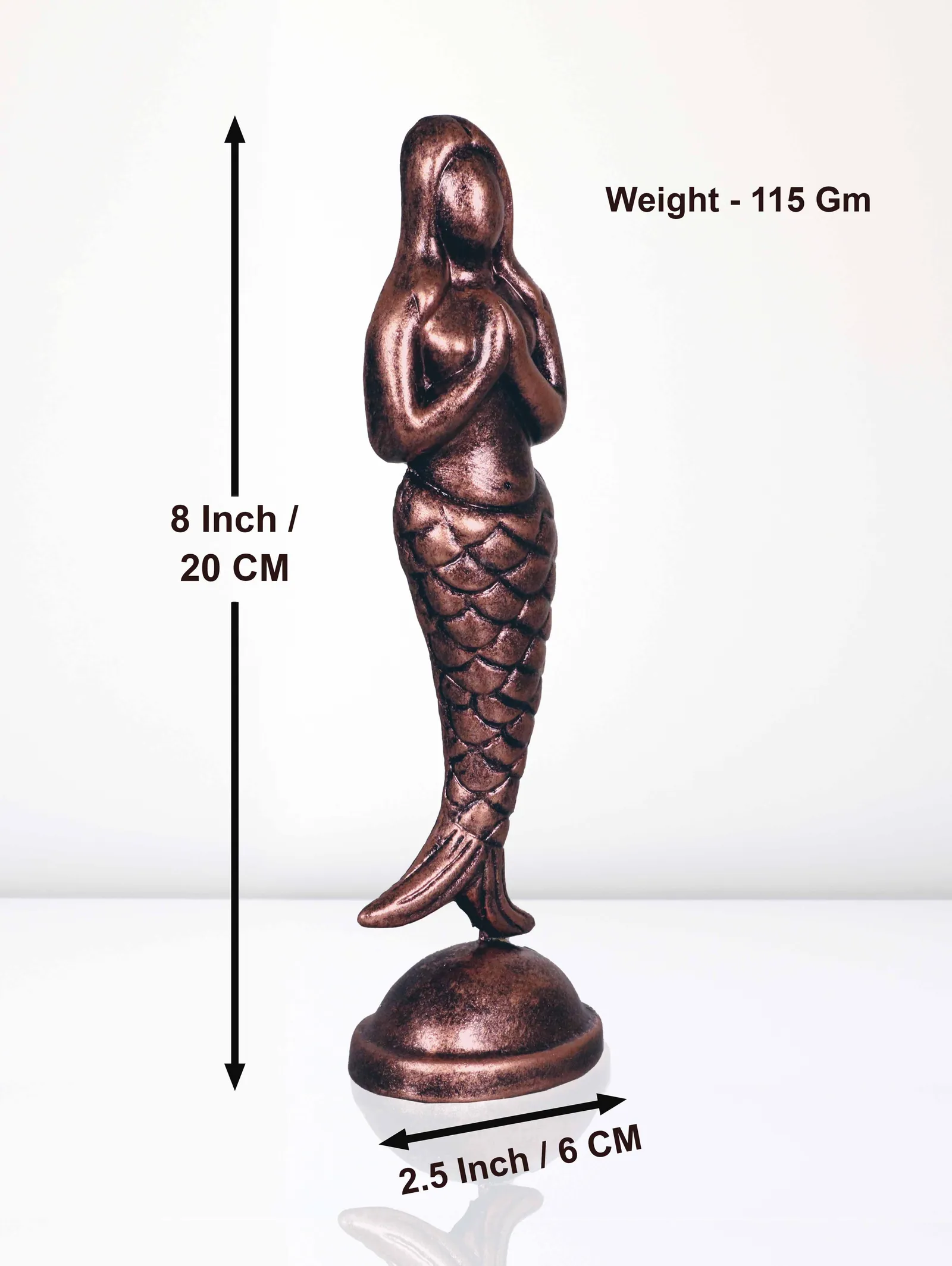 Matsya Kany - Metallic Bronze | Handmade Terracotta Clay Figurine | Abstract Terracotta Showpieces