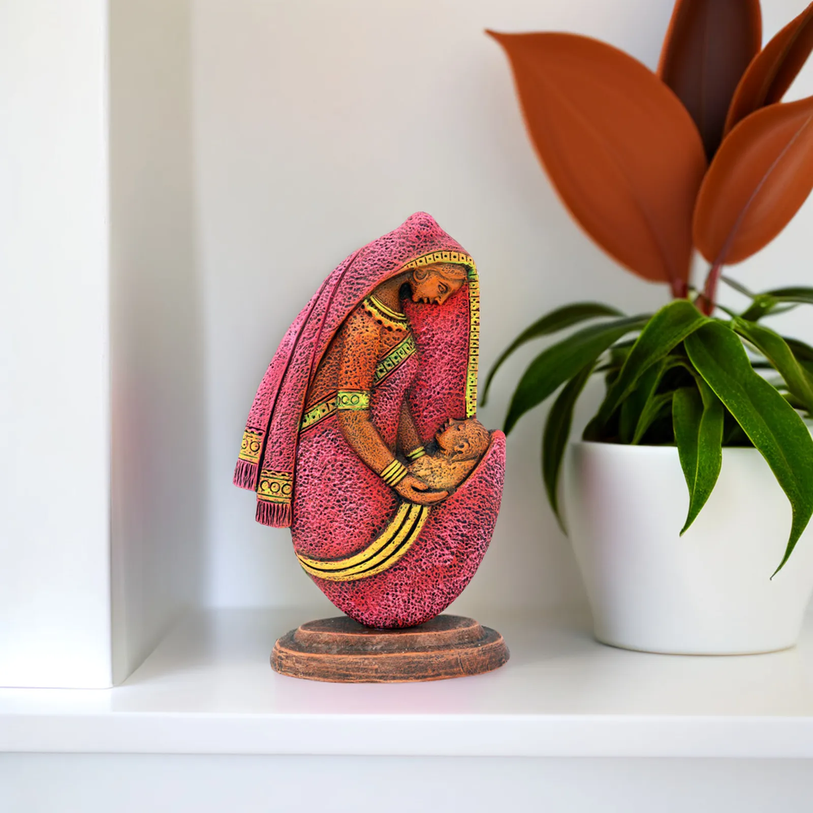 Mother and Child - Mothers Love in Clay | Handmade Terracotta Clay Figurine | Abstract Terracotta Showpieces