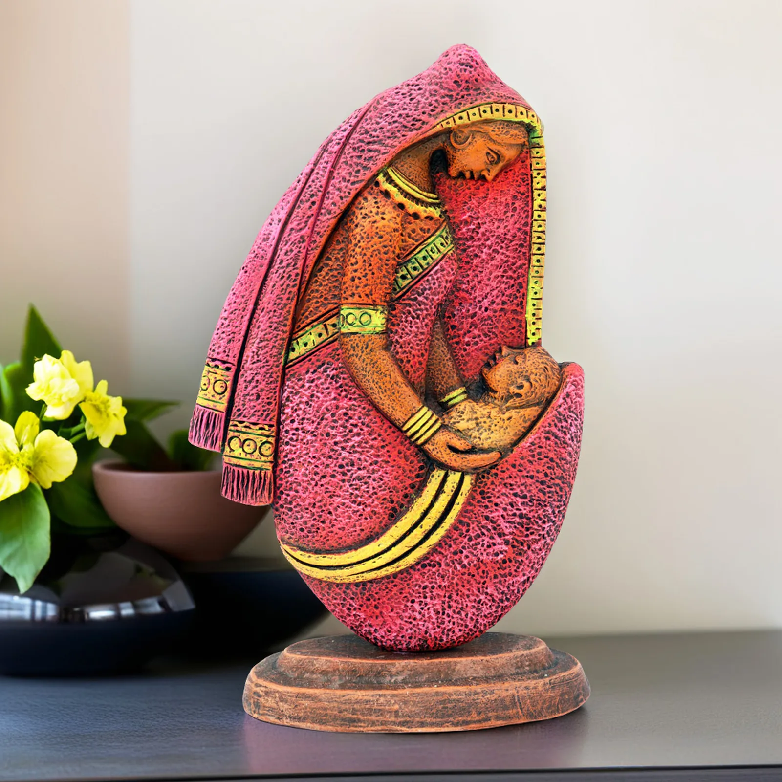 Mother and Child - Mothers Love in Clay | Handmade Terracotta Clay Figurine | Abstract Terracotta Showpieces