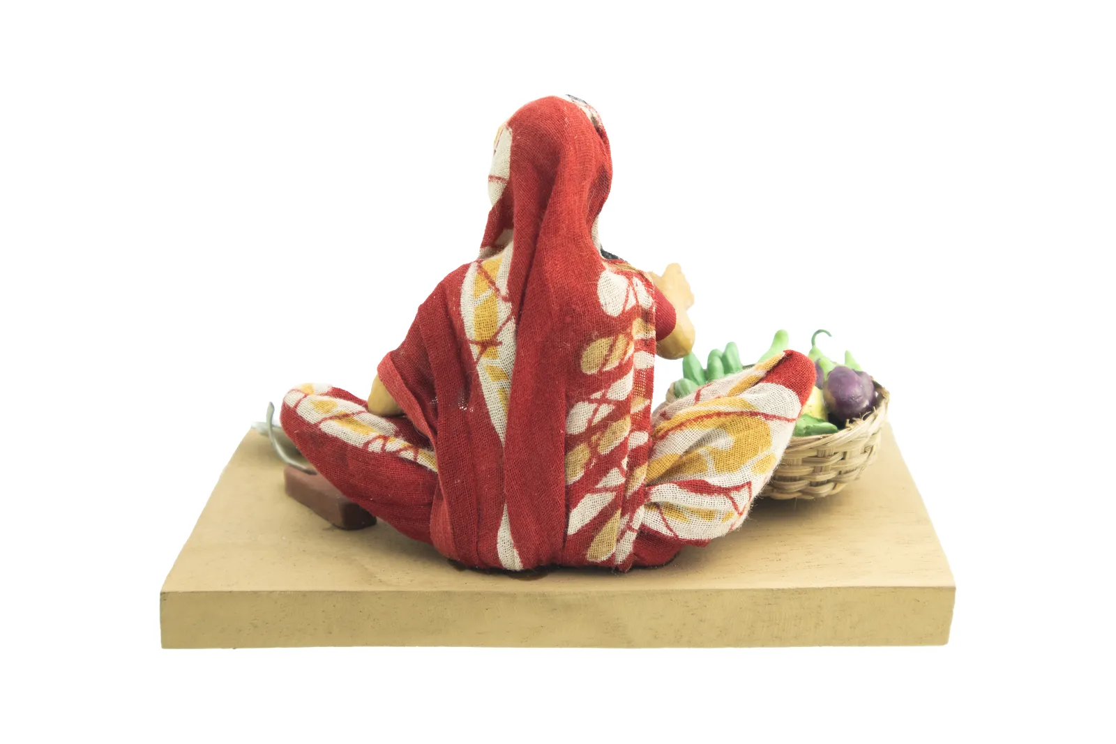 Mother's Hand Cooking - Handmade Terracotta Clay Figurine | Standard Sitting Human Figure Idol