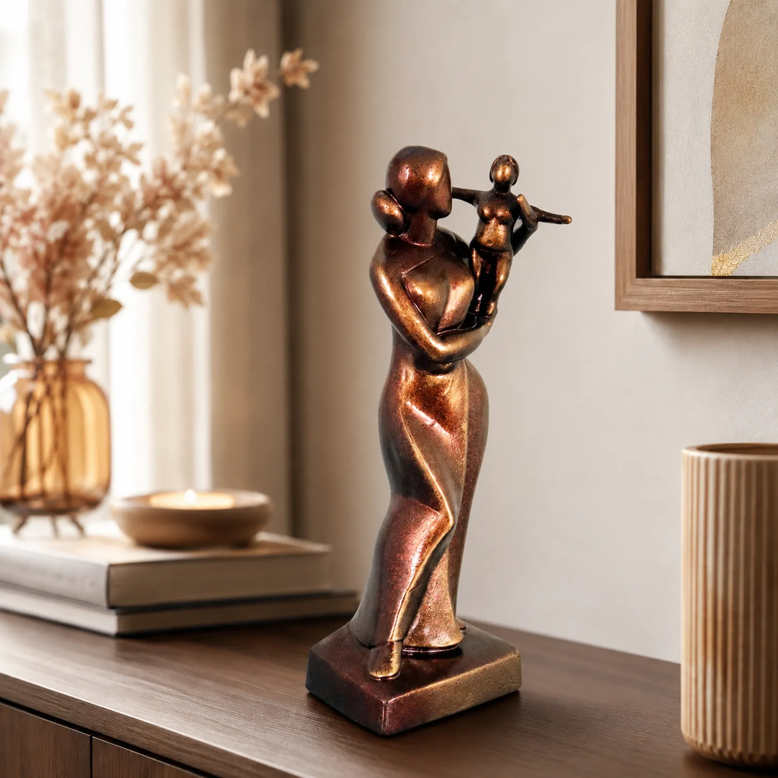 Mother's Love | Handmade Terracotta Clay Figurine | Abstract Terracotta Showpieces