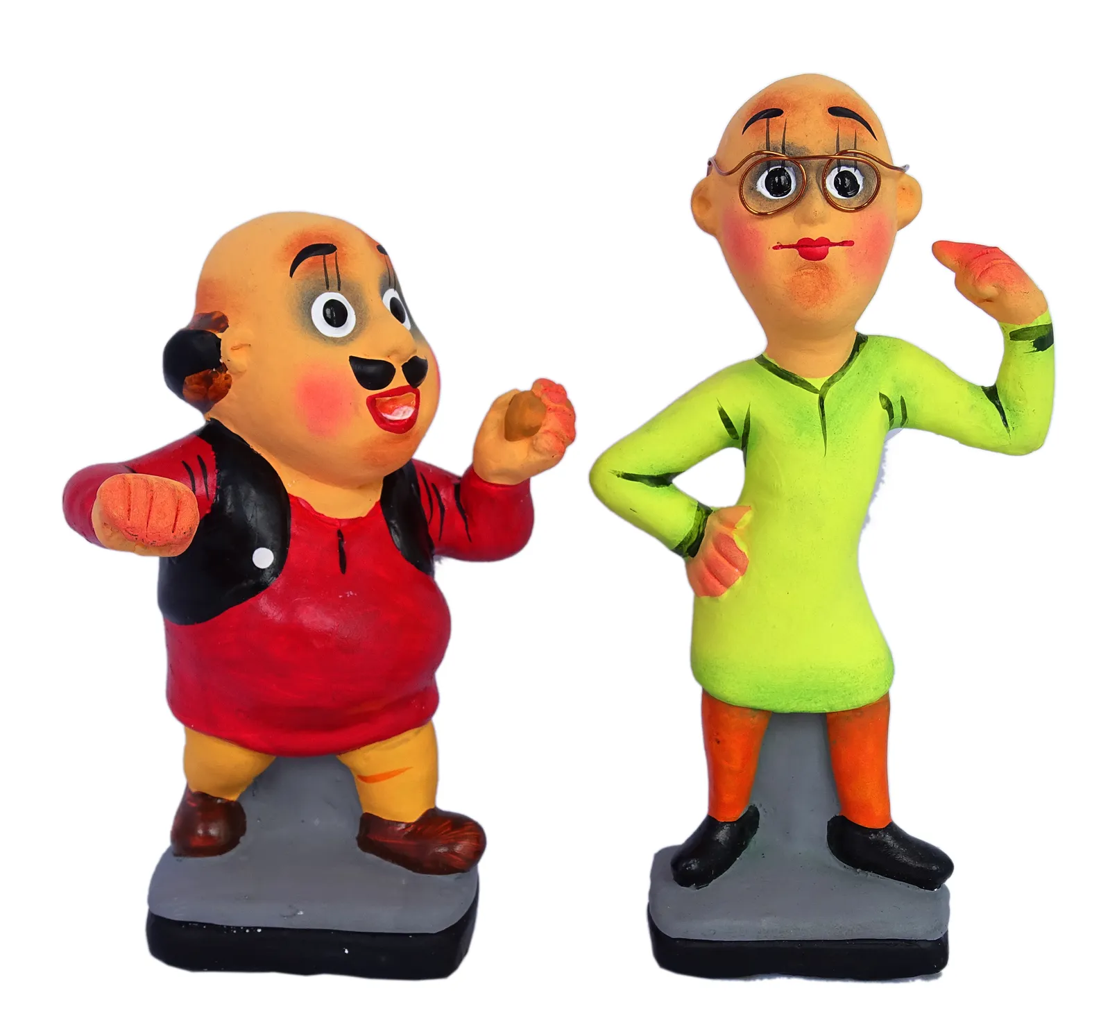 Motu-Patlu -Handmade Clay Miniature Figurines | Terracotta Character Showpiece