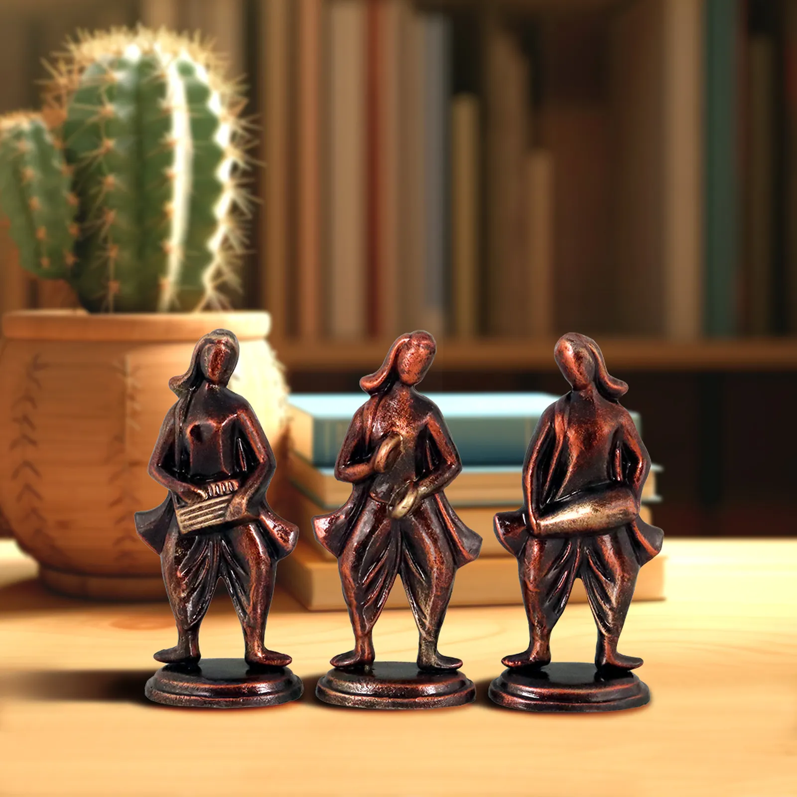 Musical Band - Metallic Bronze | Handmade Terracotta Clay Figurine | Abstract Terracotta Showpieces