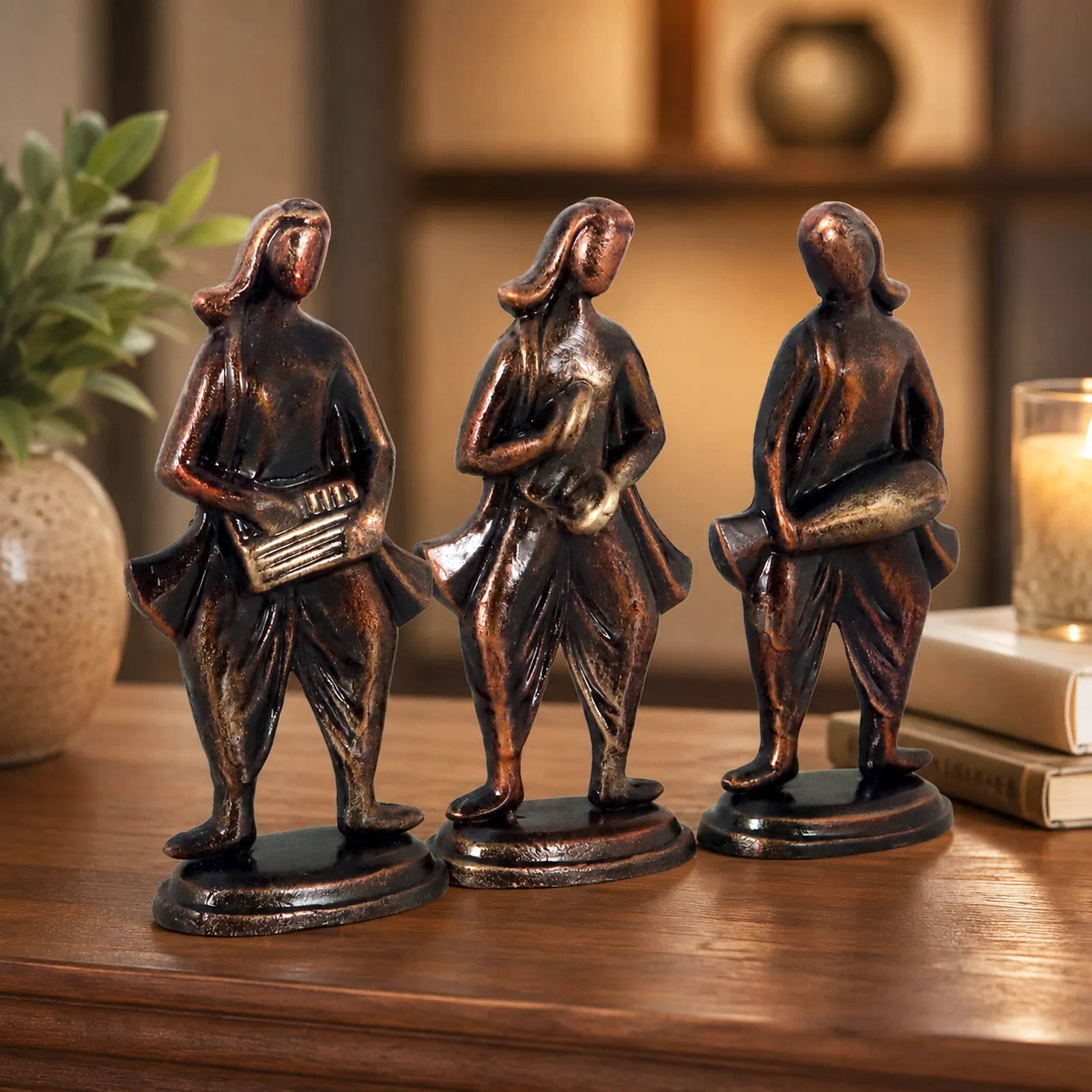 Musical Band - Metallic Bronze | Handmade Terracotta Clay Figurine | Abstract Terracotta Showpieces