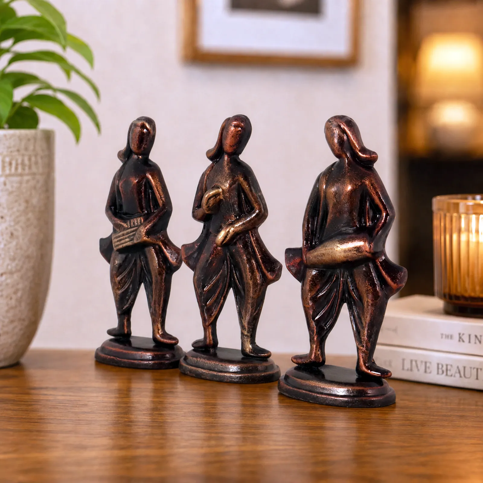 Musical Band - Metallic Bronze | Handmade Terracotta Clay Figurine | Abstract Terracotta Showpieces