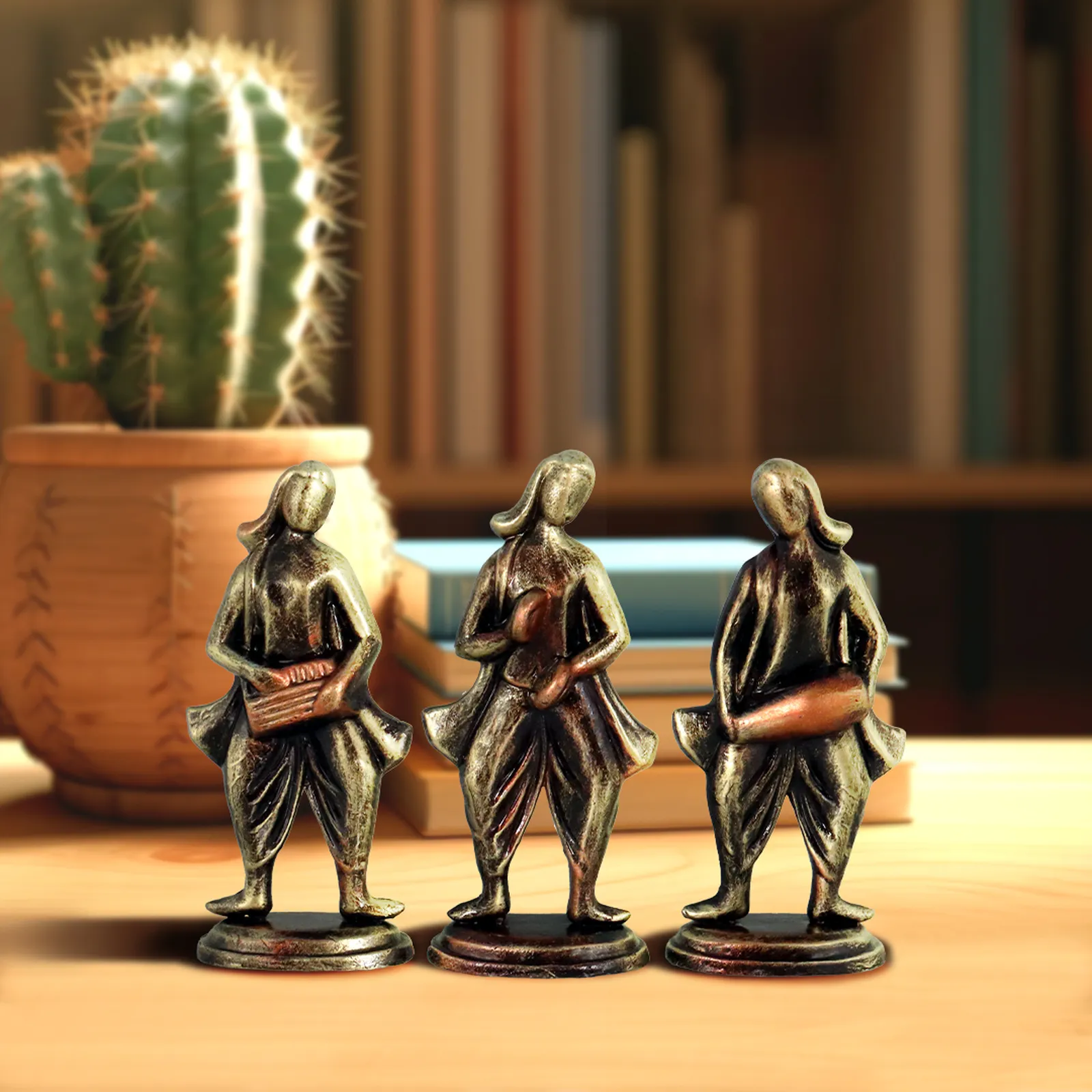 Musical Band - Metallic Golden | Handmade Terracotta Clay Figurine | Abstract Terracotta Showpieces