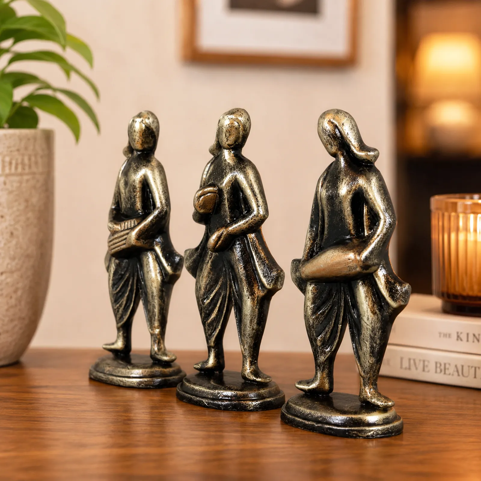 Musical Band - Metallic Golden | Handmade Terracotta Clay Figurine | Abstract Terracotta Showpieces