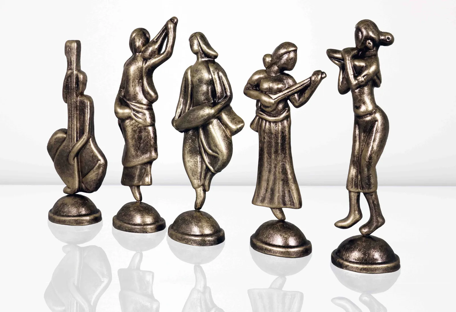 Musical Group - Metallic Golden | Handmade Terracotta Clay Figurine | Abstract Terracotta Showpieces