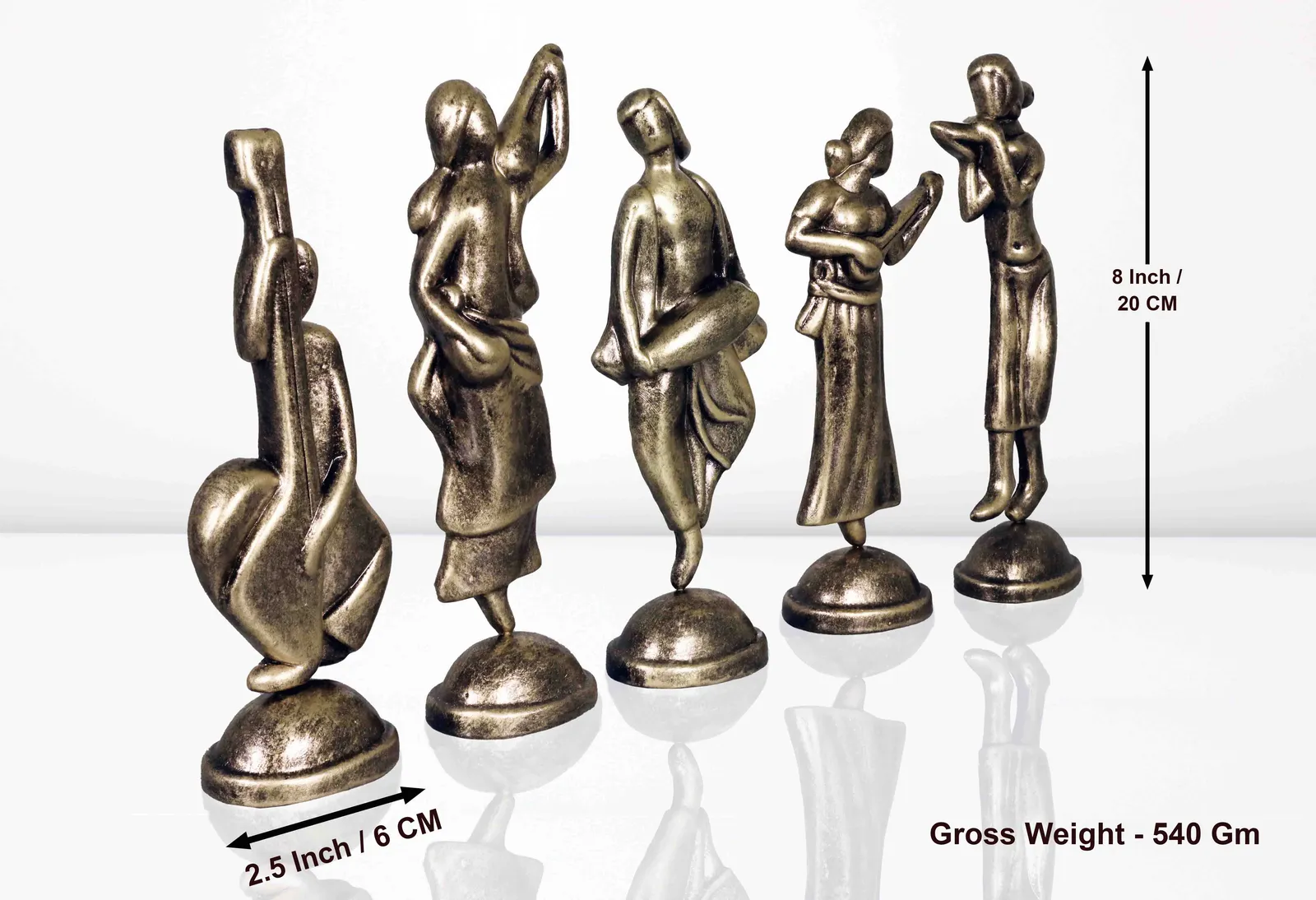 Musical Group - Metallic Golden | Handmade Terracotta Clay Figurine | Abstract Terracotta Showpieces