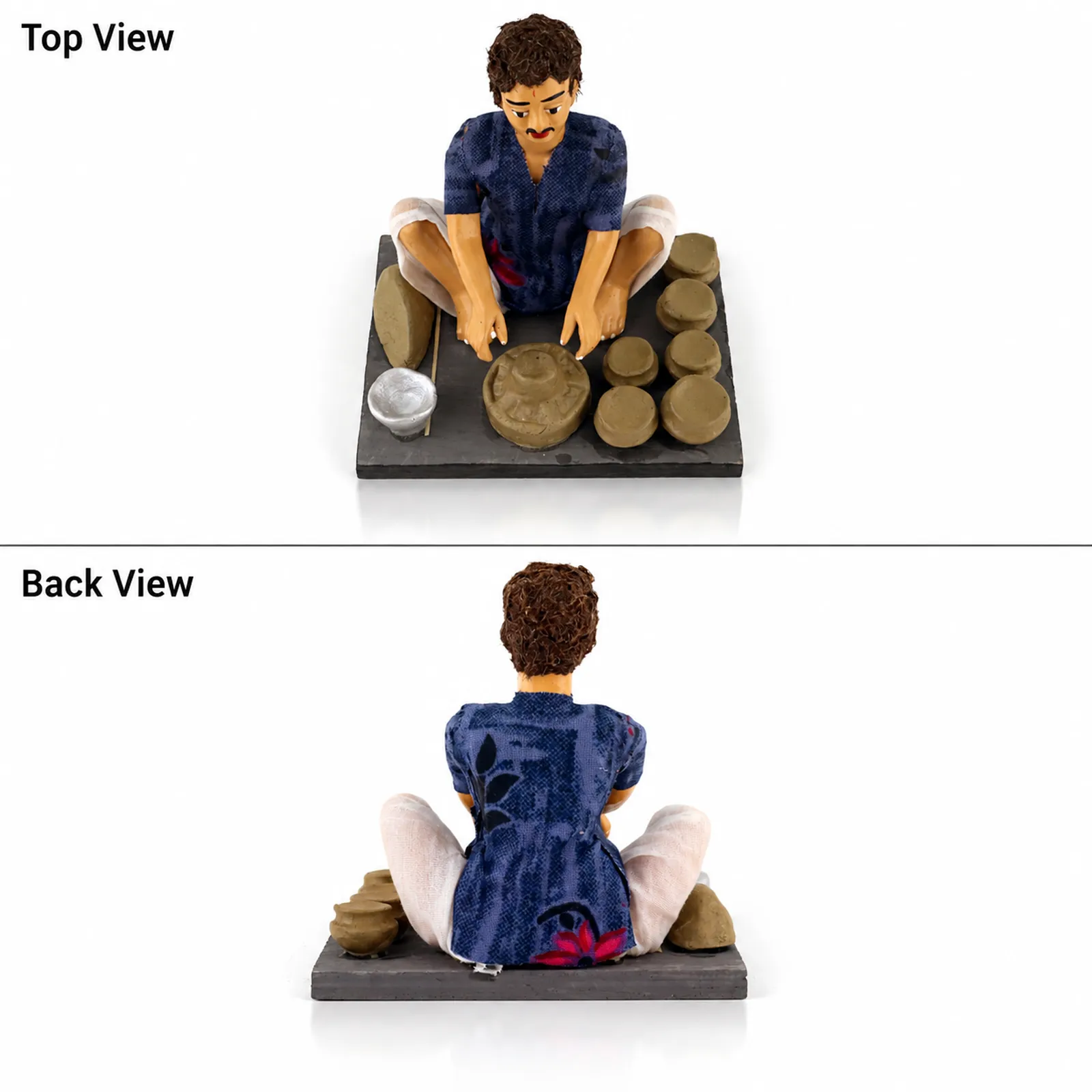 Potter - Handmade Terracotta Clay Figurine | Basic Sitting Human Figure Idol