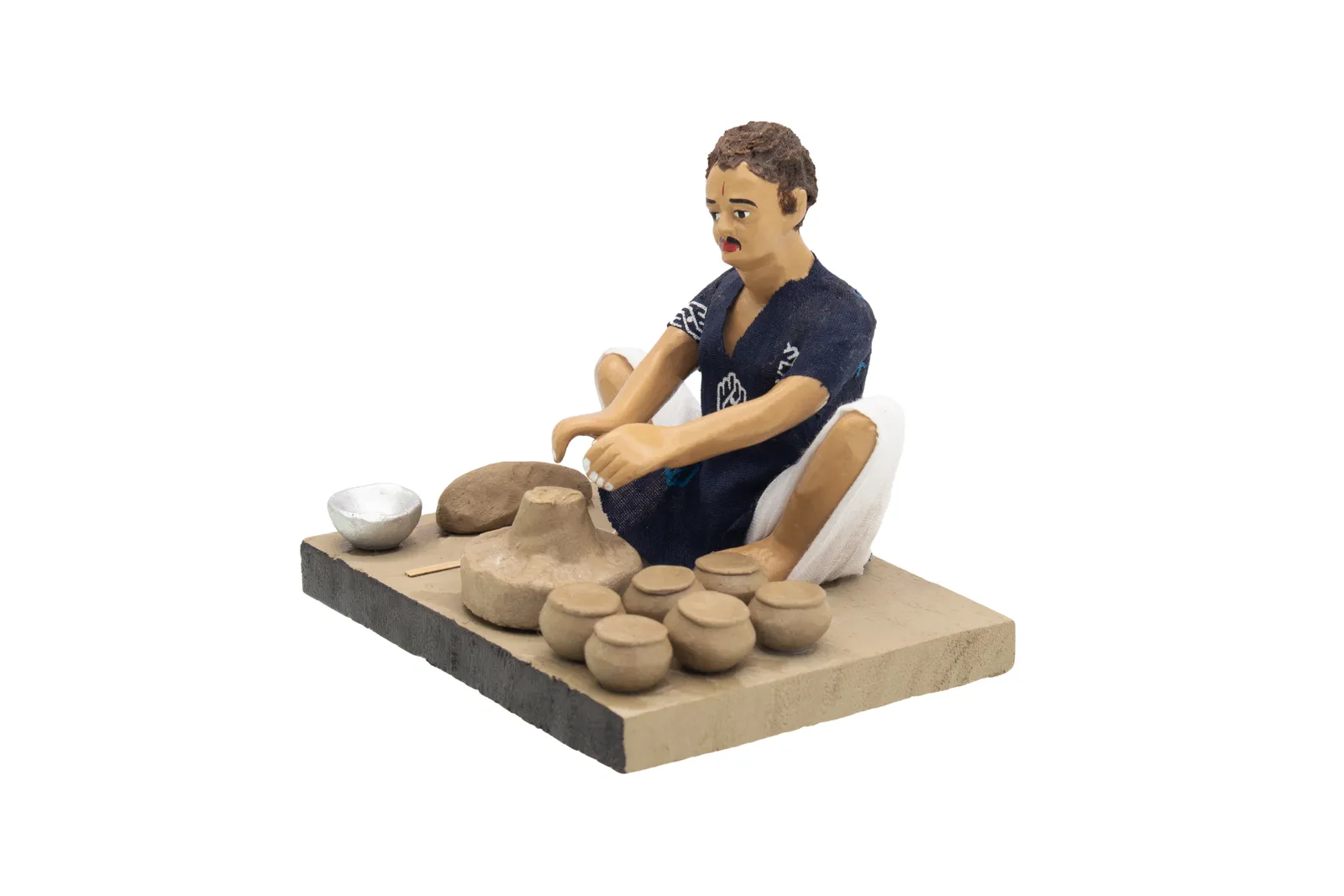 Potter - Handmade Terracotta Clay Figurine | Basic Sitting Human Figure Idol