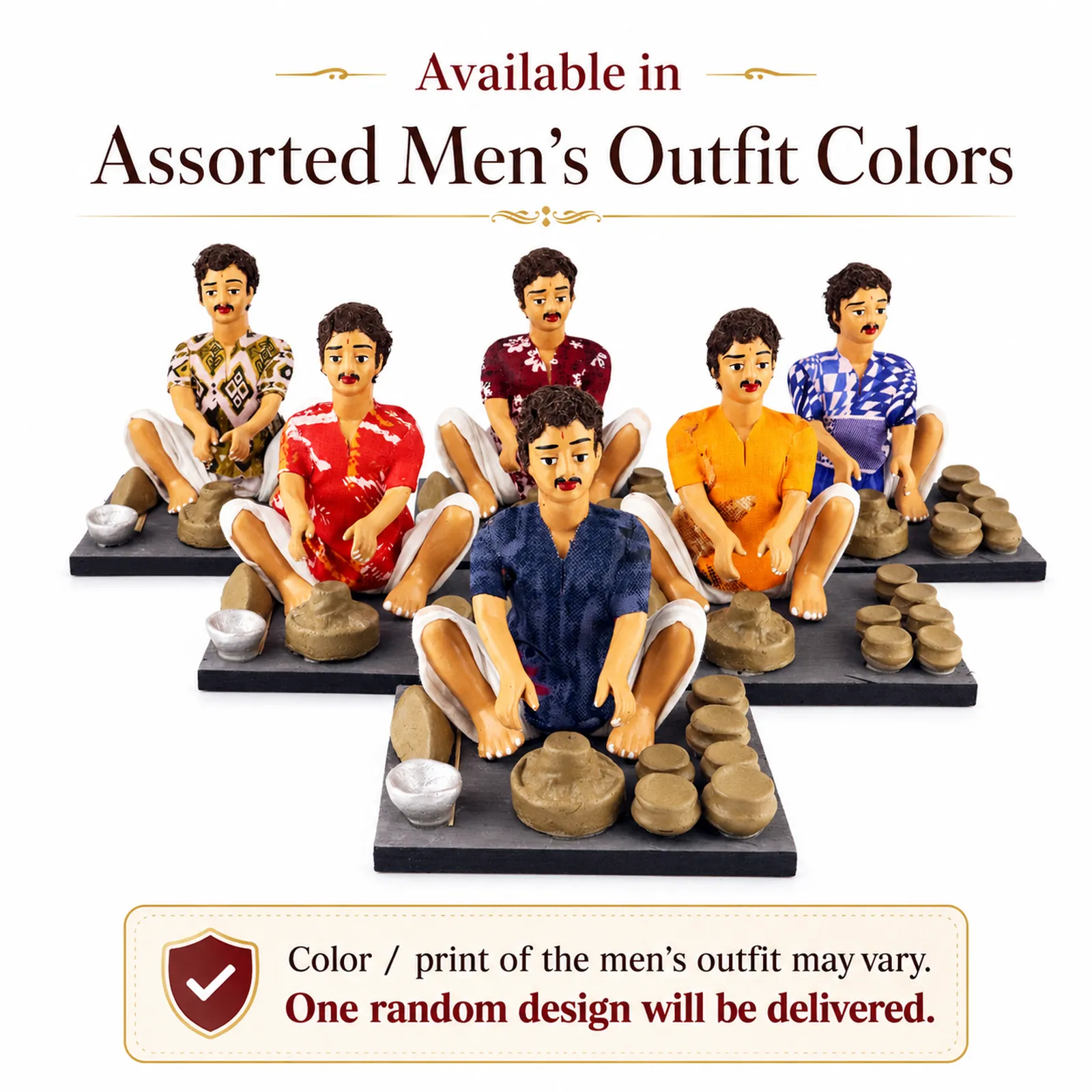 Potter - Handmade Terracotta Clay Figurine | Basic Sitting Human Figure Idol