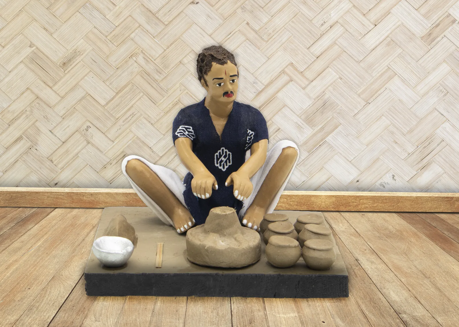 Potter - Handmade Terracotta Clay Figurine | Basic Sitting Human Figure Idol