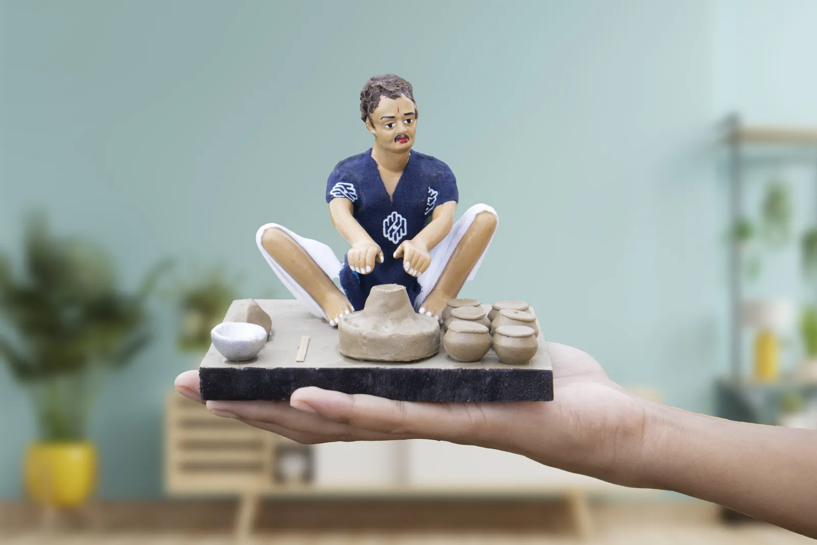 Potter - Handmade Terracotta Clay Figurine | Basic Sitting Human Figure Idol