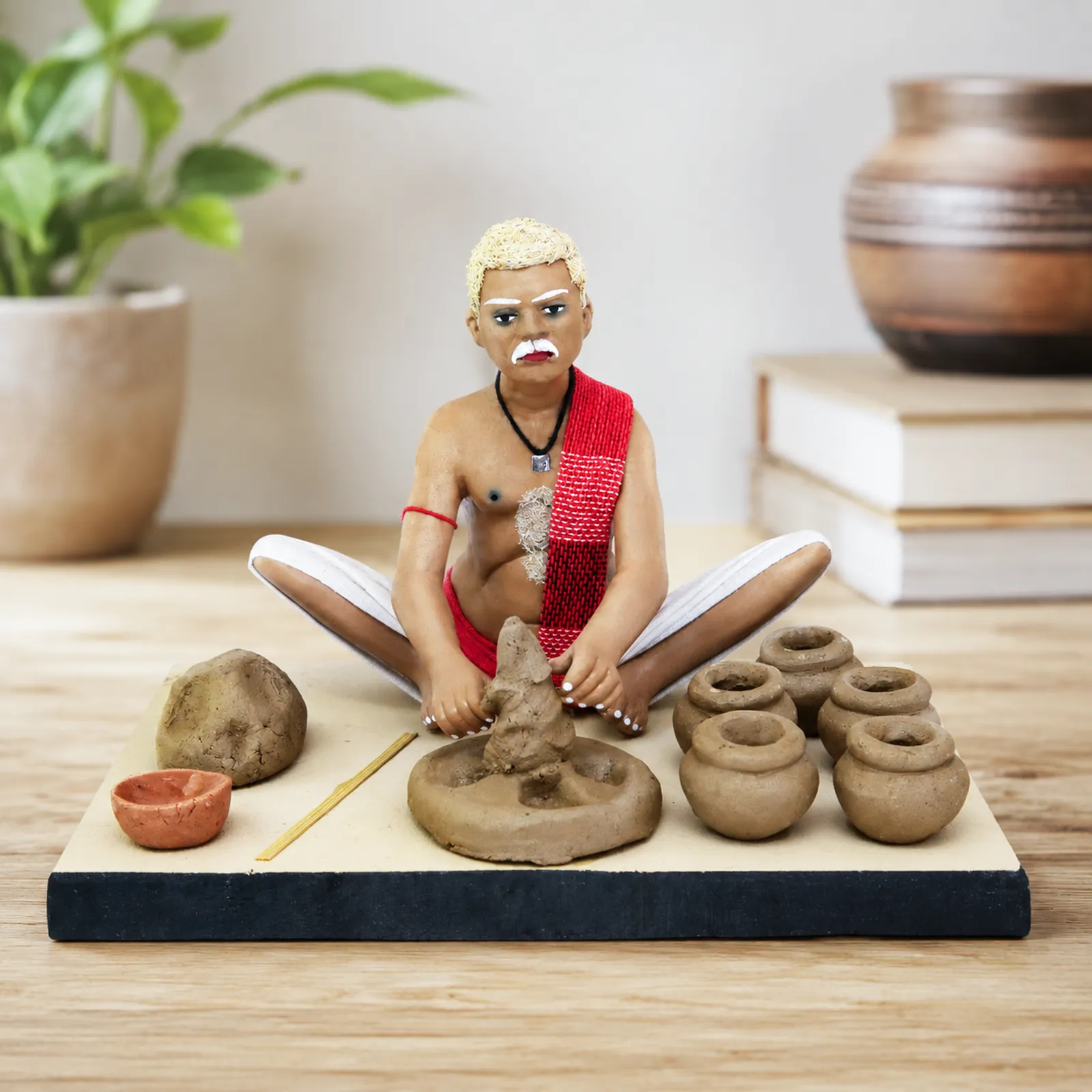 Potter - Handmade Terracotta Clay Figurine | Standard Sitting Human Figure Idol