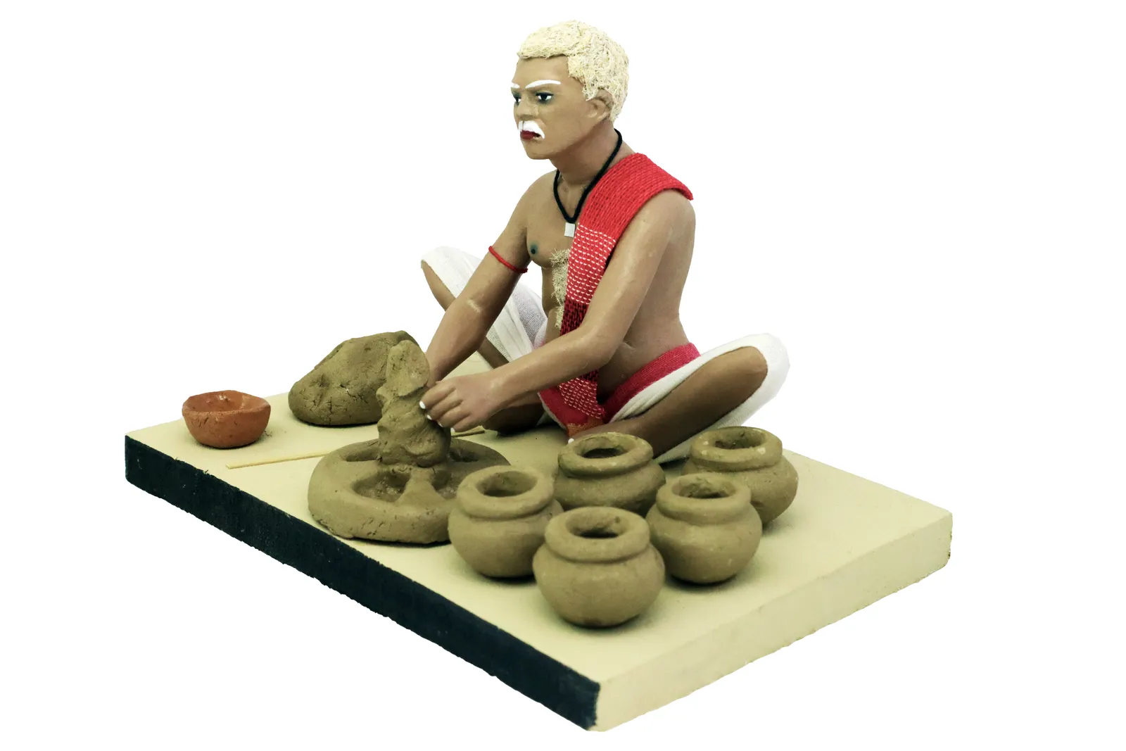 Potter - Handmade Terracotta Clay Figurine | Standard Sitting Human Figure Idol
