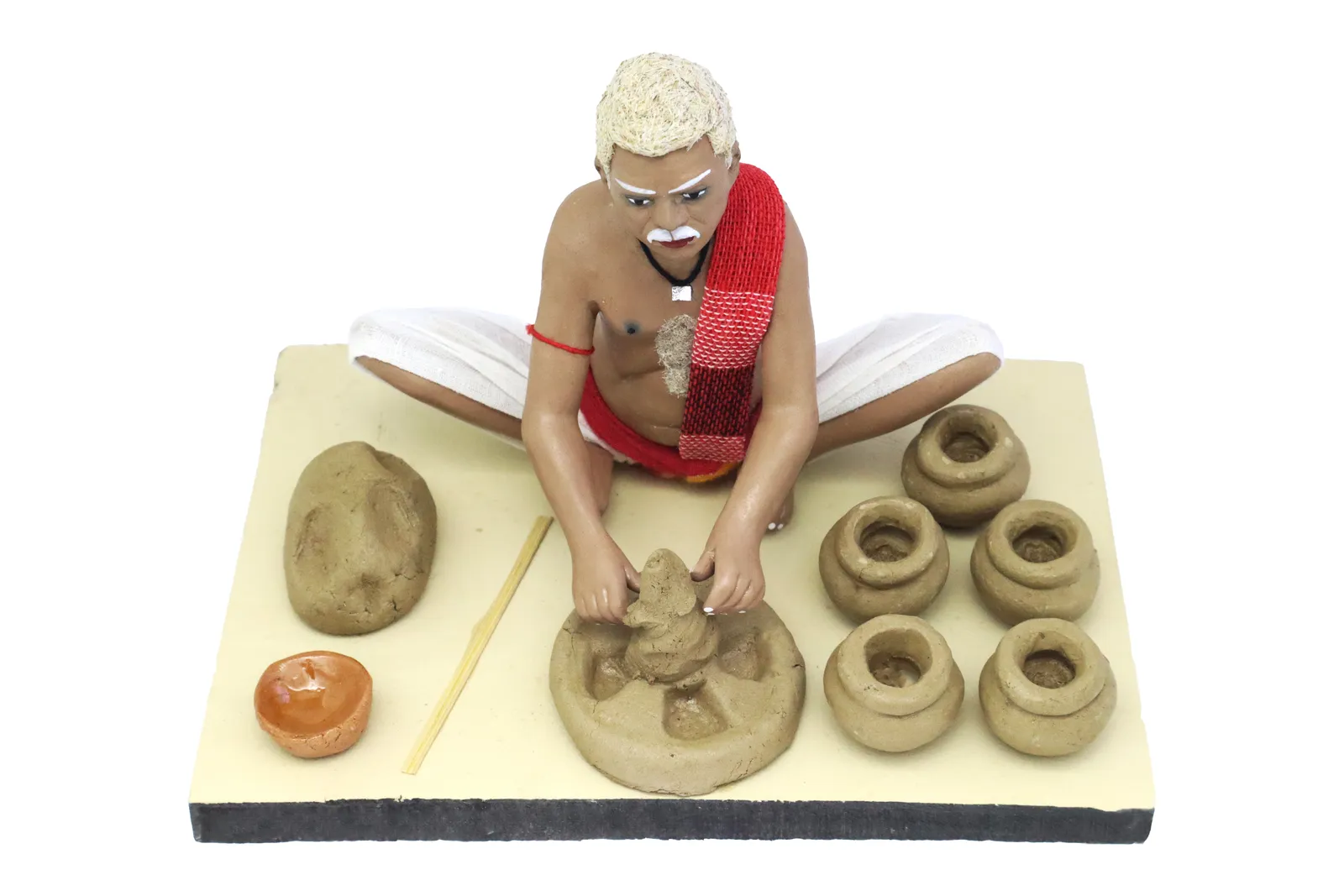 Potter - Handmade Terracotta Clay Figurine | Standard Sitting Human Figure Idol