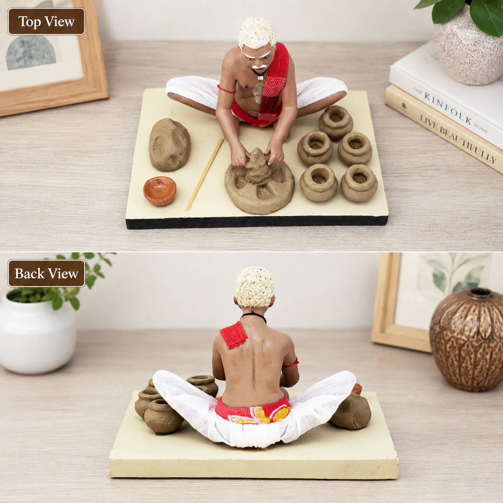 Potter - Handmade Terracotta Clay Figurine | Standard Sitting Human Figure Idol