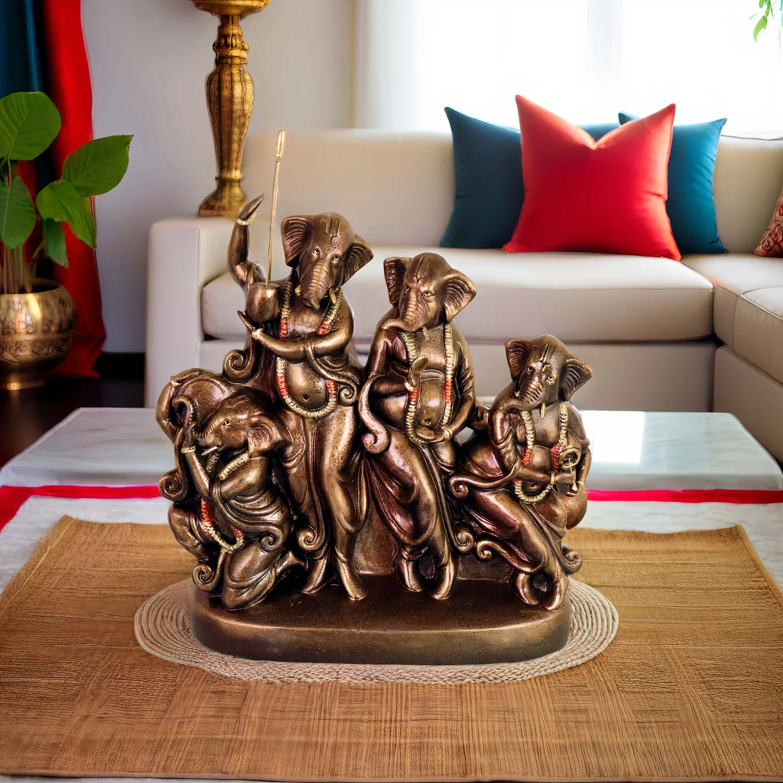 Quartet Musical Lord Ganesha | Handmade Terracotta Clay Figurine | Abstract Terracotta Showpieces
