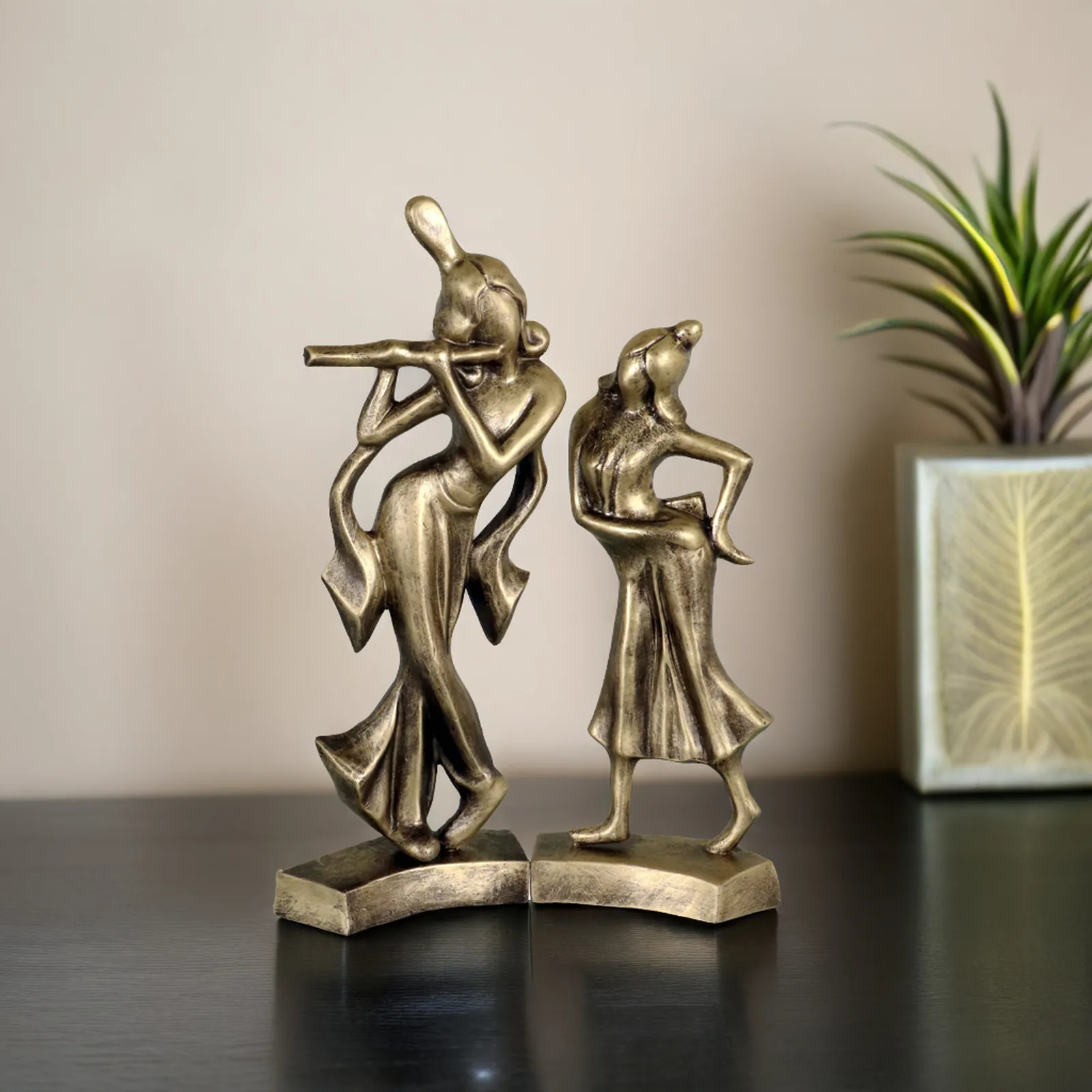 Radha Krishna | Handmade Terracotta Clay Figurine | Abstract Terracotta Showpieces