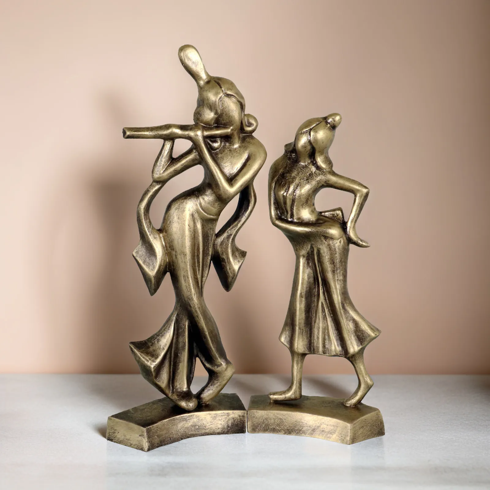 Radha Krishna | Handmade Terracotta Clay Figurine | Abstract Terracotta Showpieces